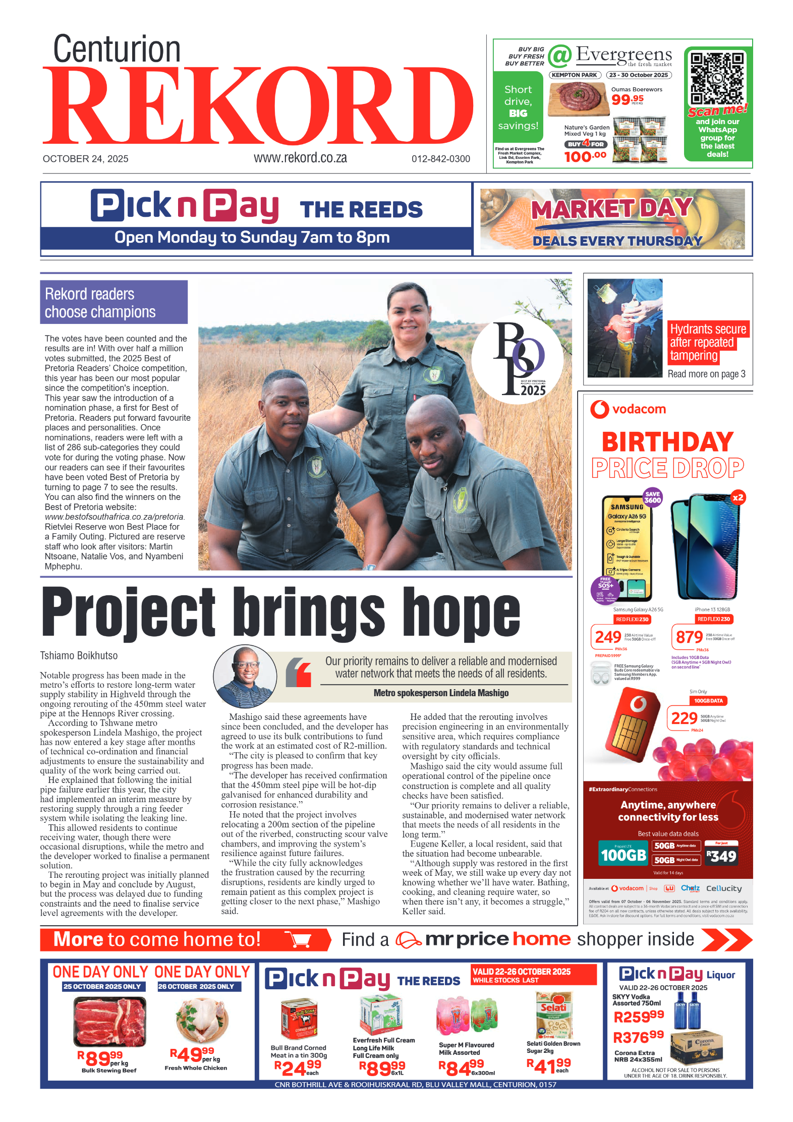 Rekord Centurion 24 October 2025 page 1