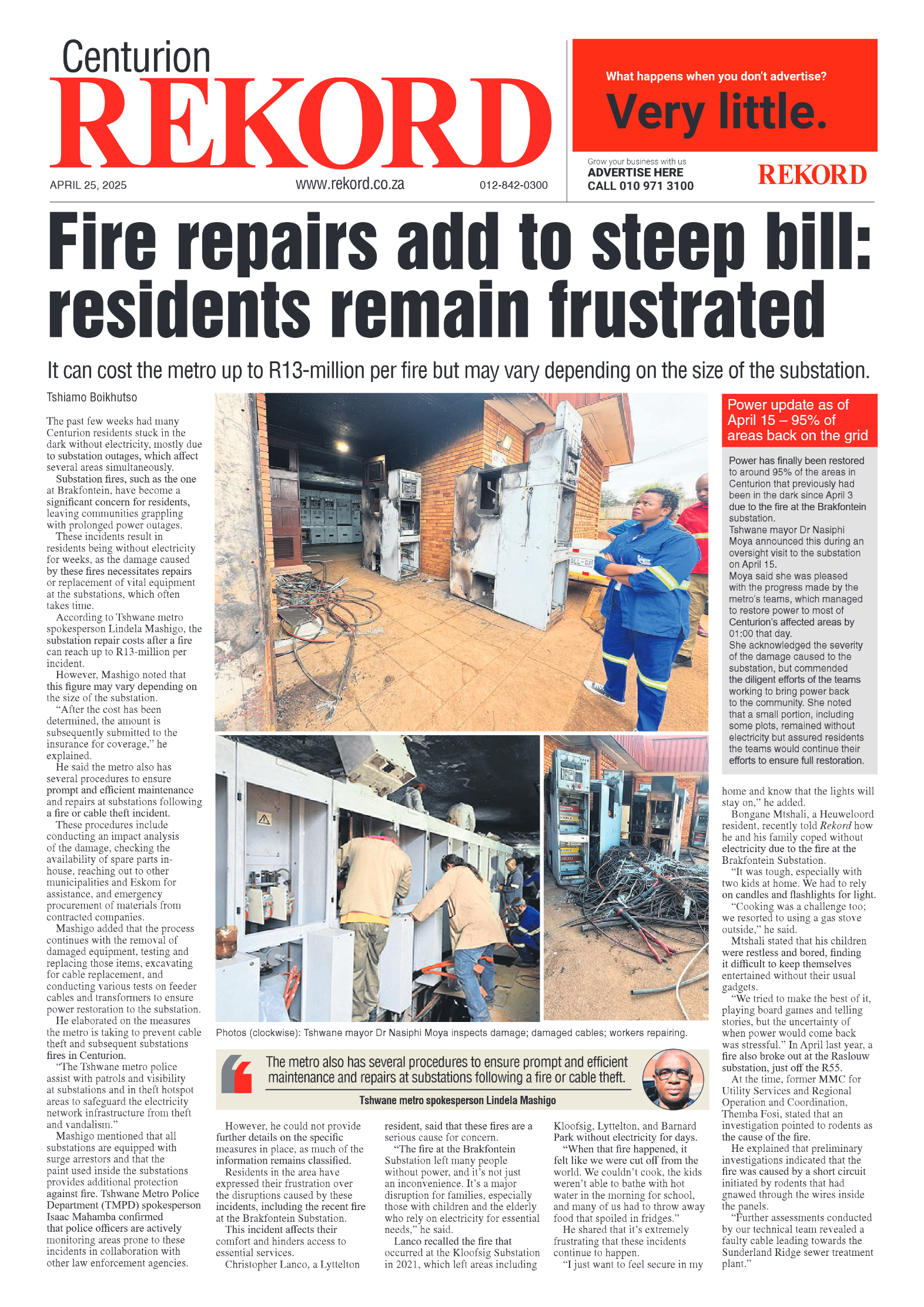 Rekord Centurion 25 April 2025 page 1