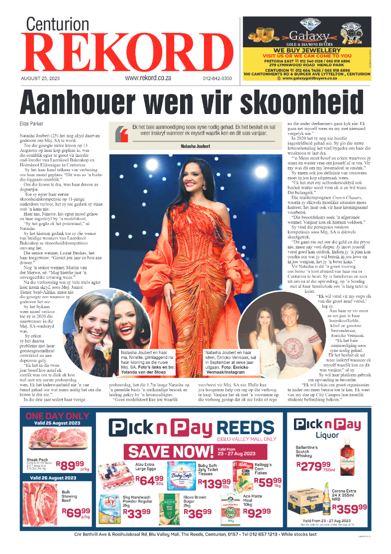 Rekord Centurion 25 August 2023 page 1