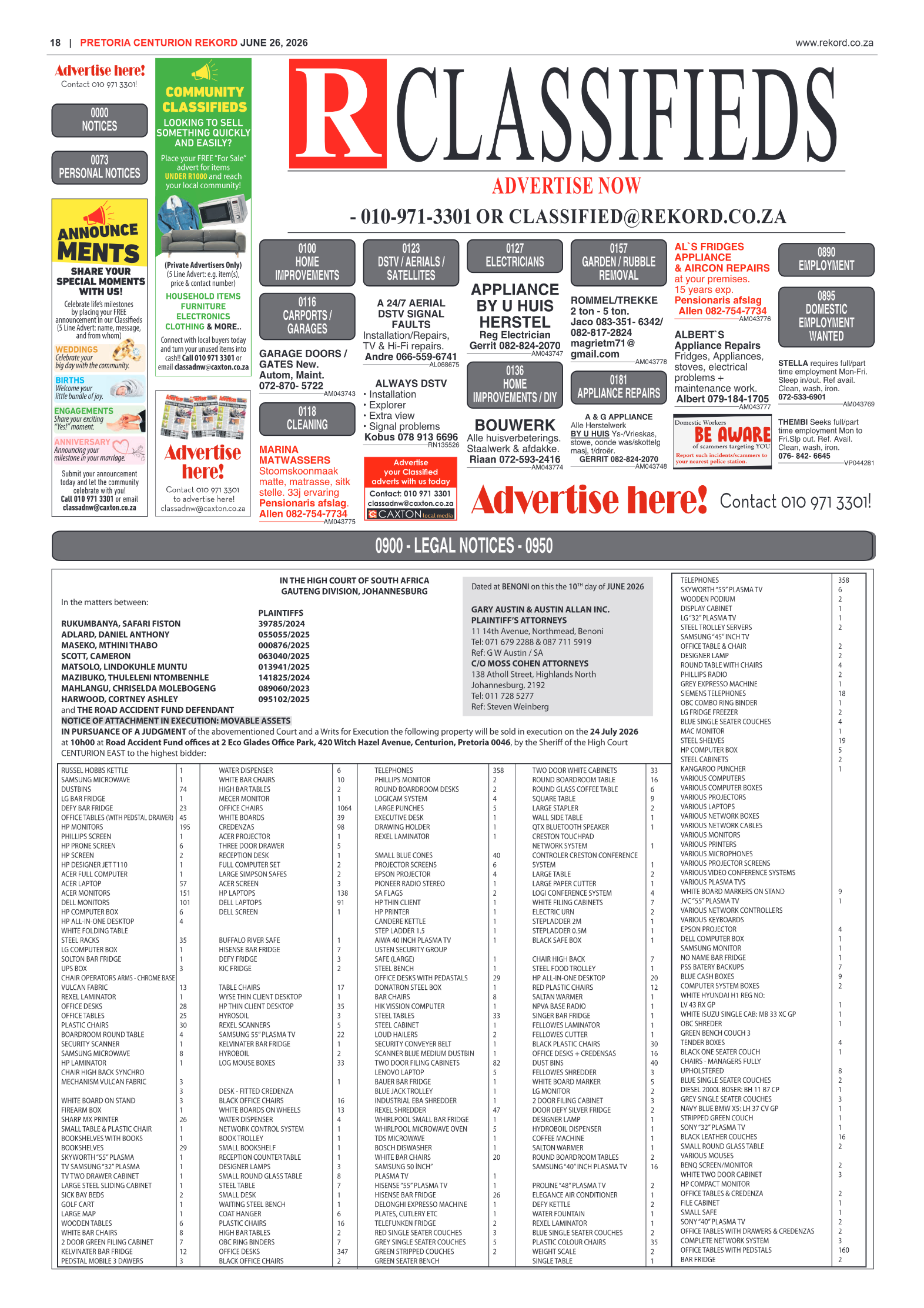 Rekord Centurion 26 June 2026 page 12