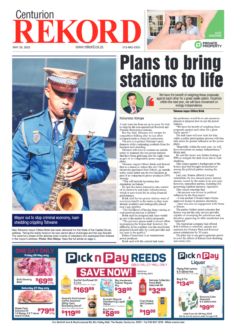 Rekord Centurion  26 May 2023 page 1
