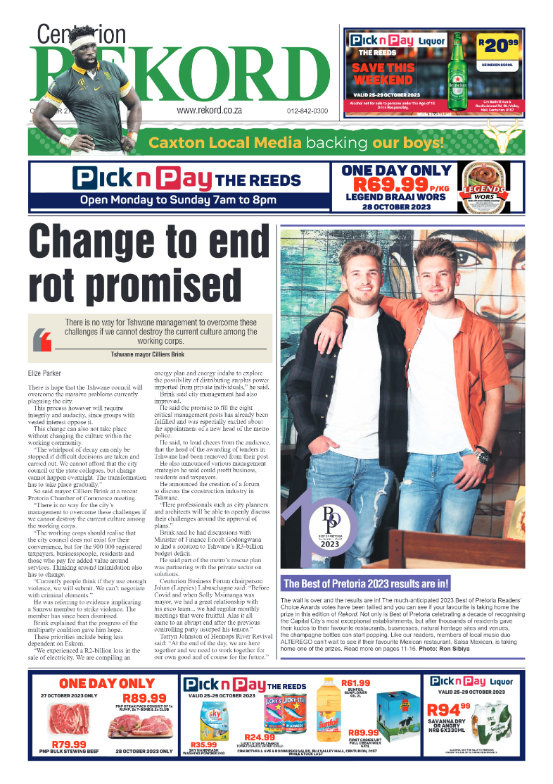 Rekord Centurion 27 October 2023 page 1