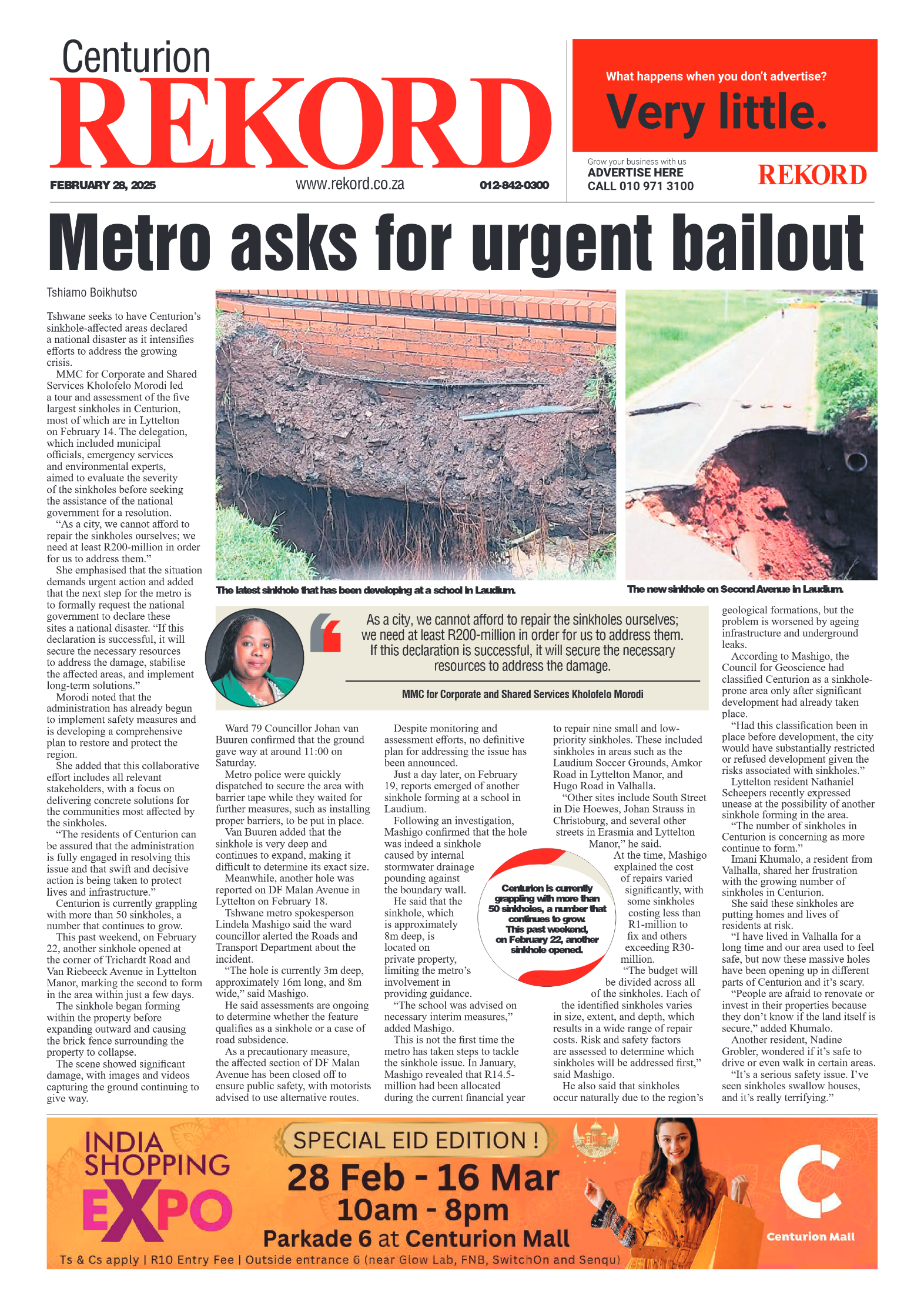 Rekord Centurion 28 February 2025 page 1