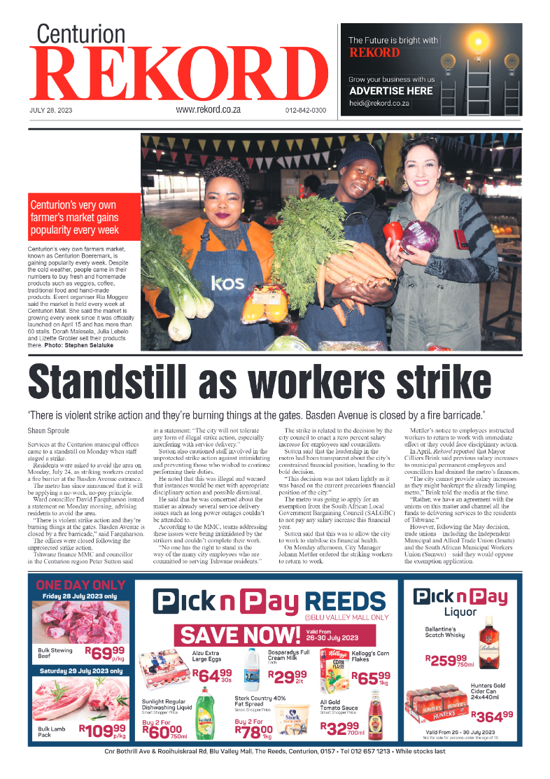 Rekord Centurion 28 July 2023 page 1