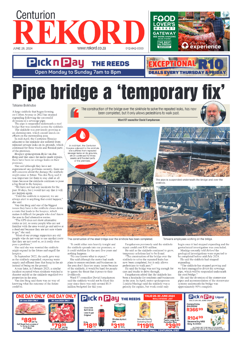 Rekord Centurion 28 June 2024 page 1