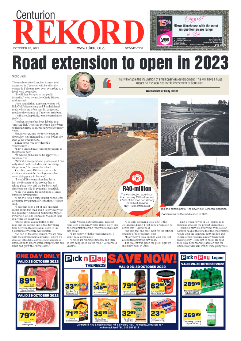 Rekord Centurion 28 October 2022 page 1