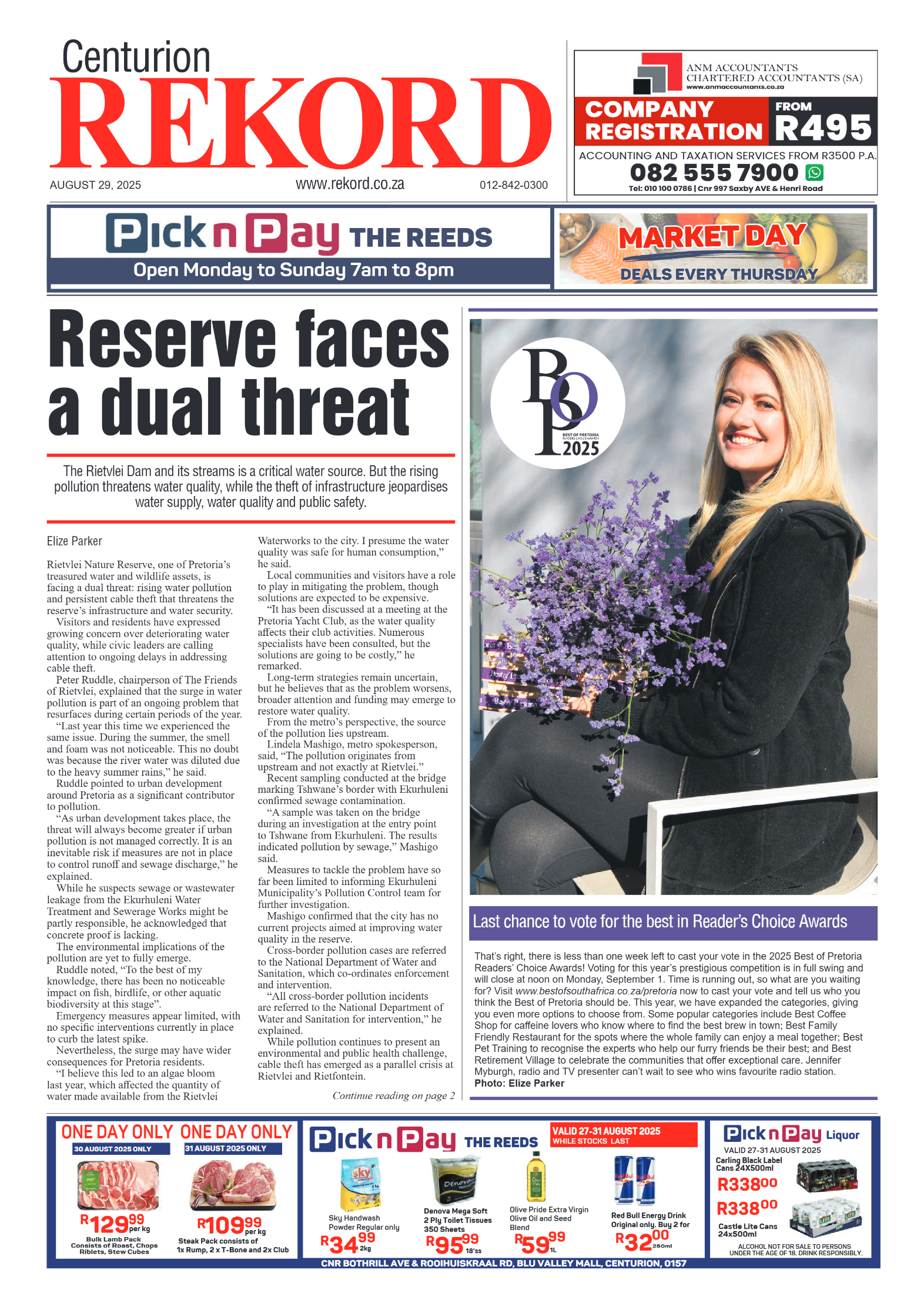 Rekord Centurion 29 August 2025 page 1