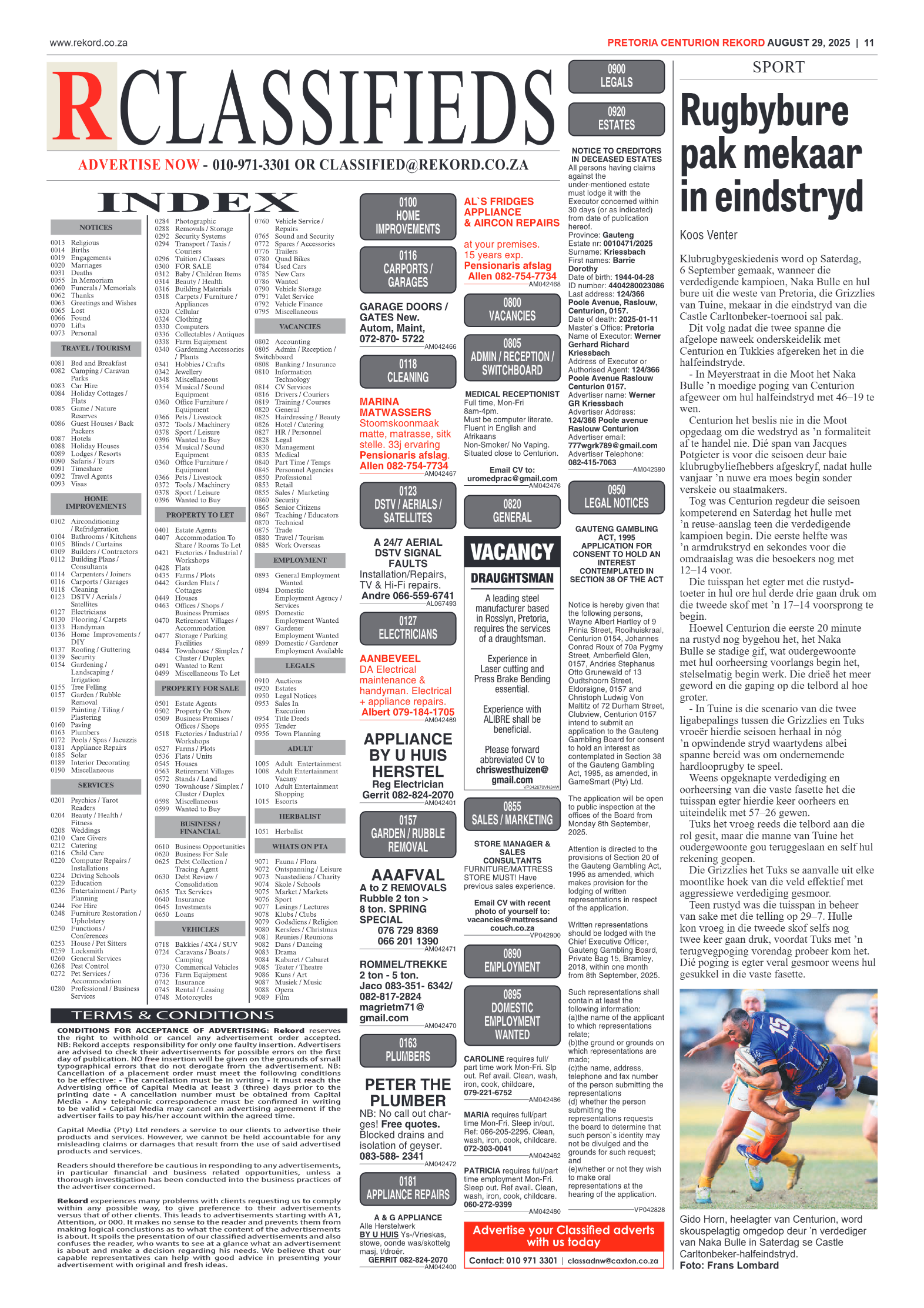 Rekord Centurion 29 August 2025 page 11