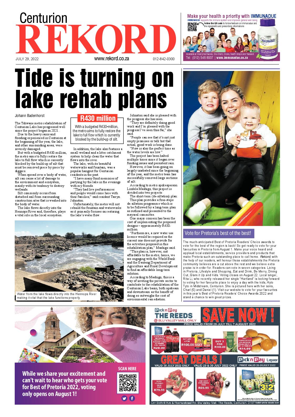Rekord Centurion 29 July 2022 page 1