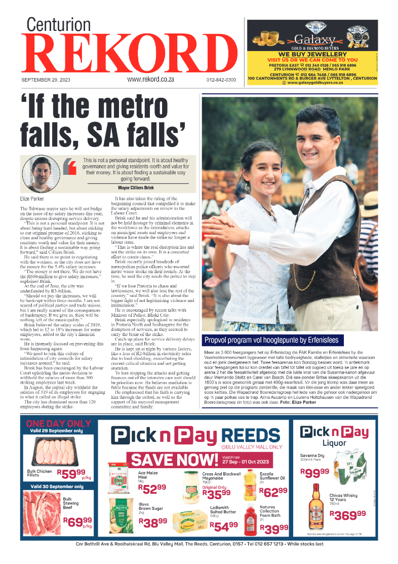 Rekord Centurion 29 September 2023 page 1