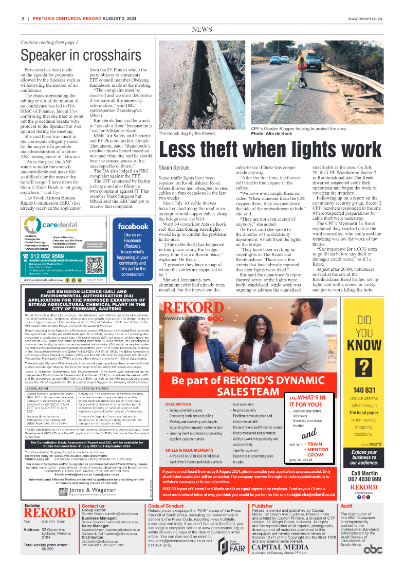 Rekord Centurion 2 August 2024 page 2
