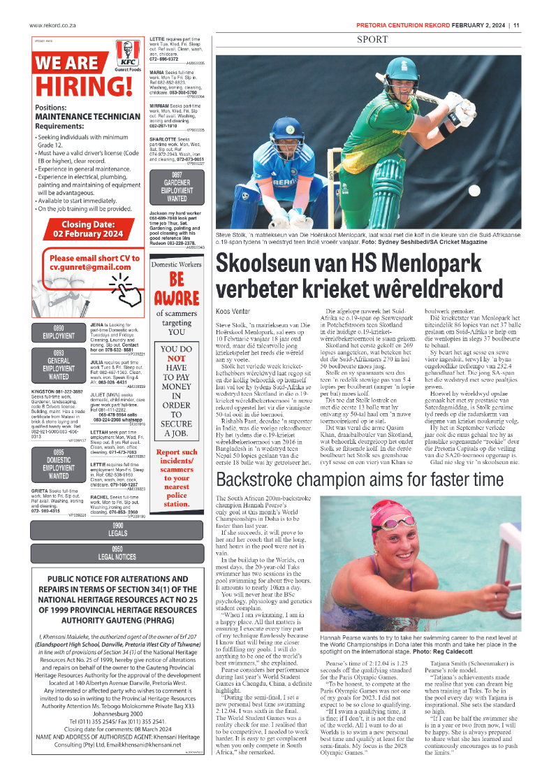 Rekord Centurion 2 February 2024 page 11
