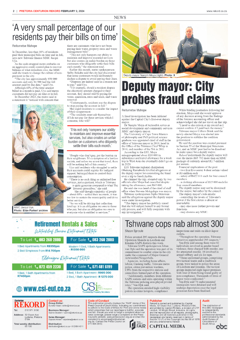 Rekord Centurion 2 February 2024 page 2