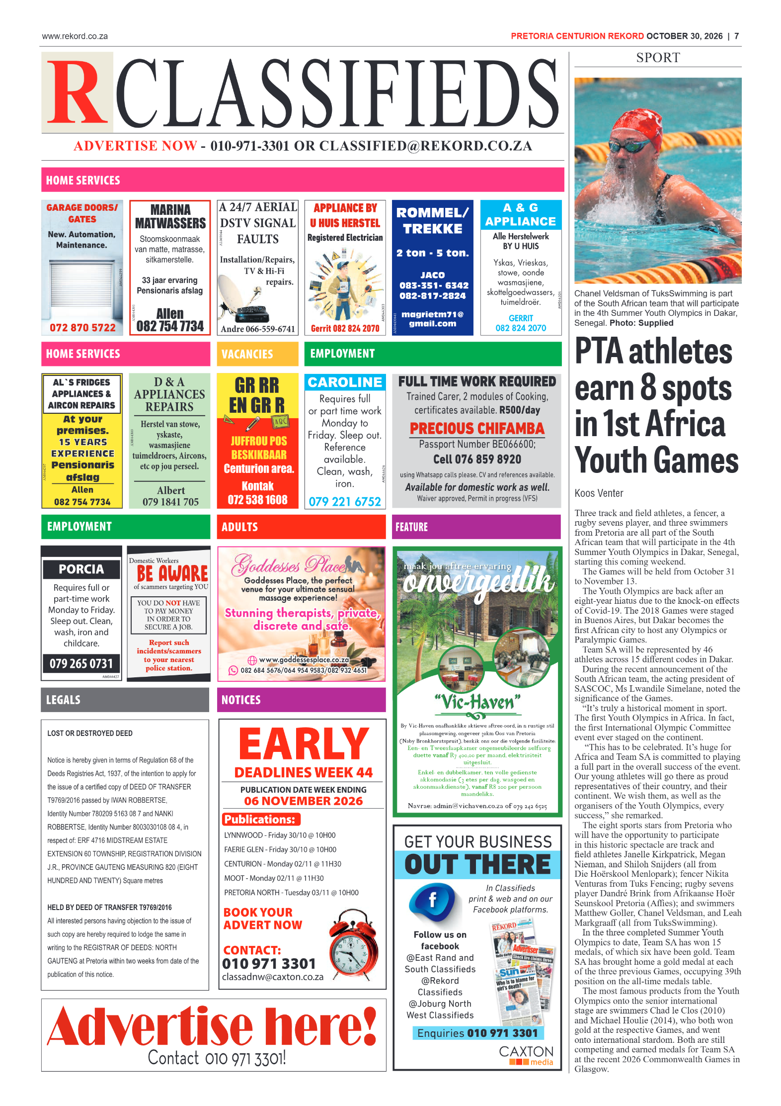 Rekord Centurion – 30 October 2026 page 7