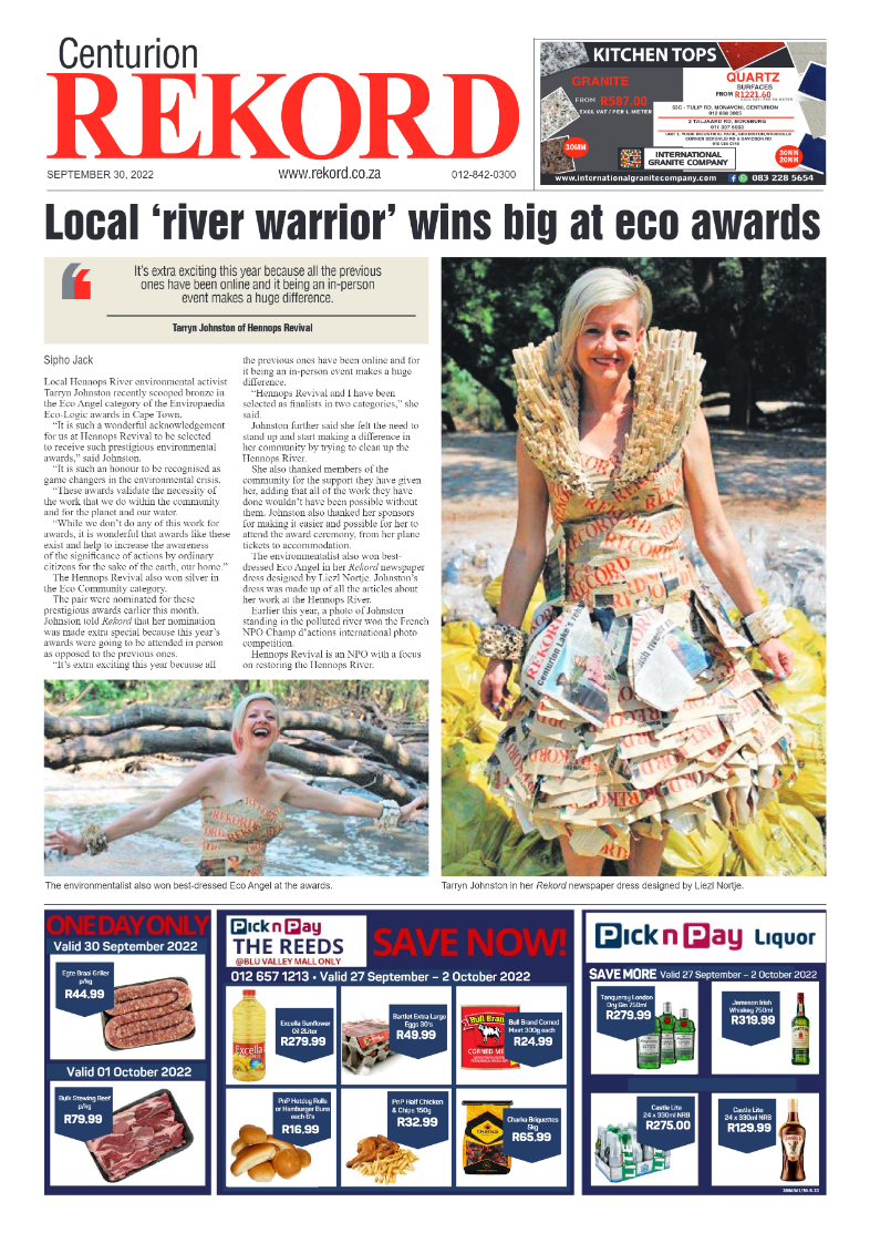 Rekord Centurion 30 September 2022 page 1