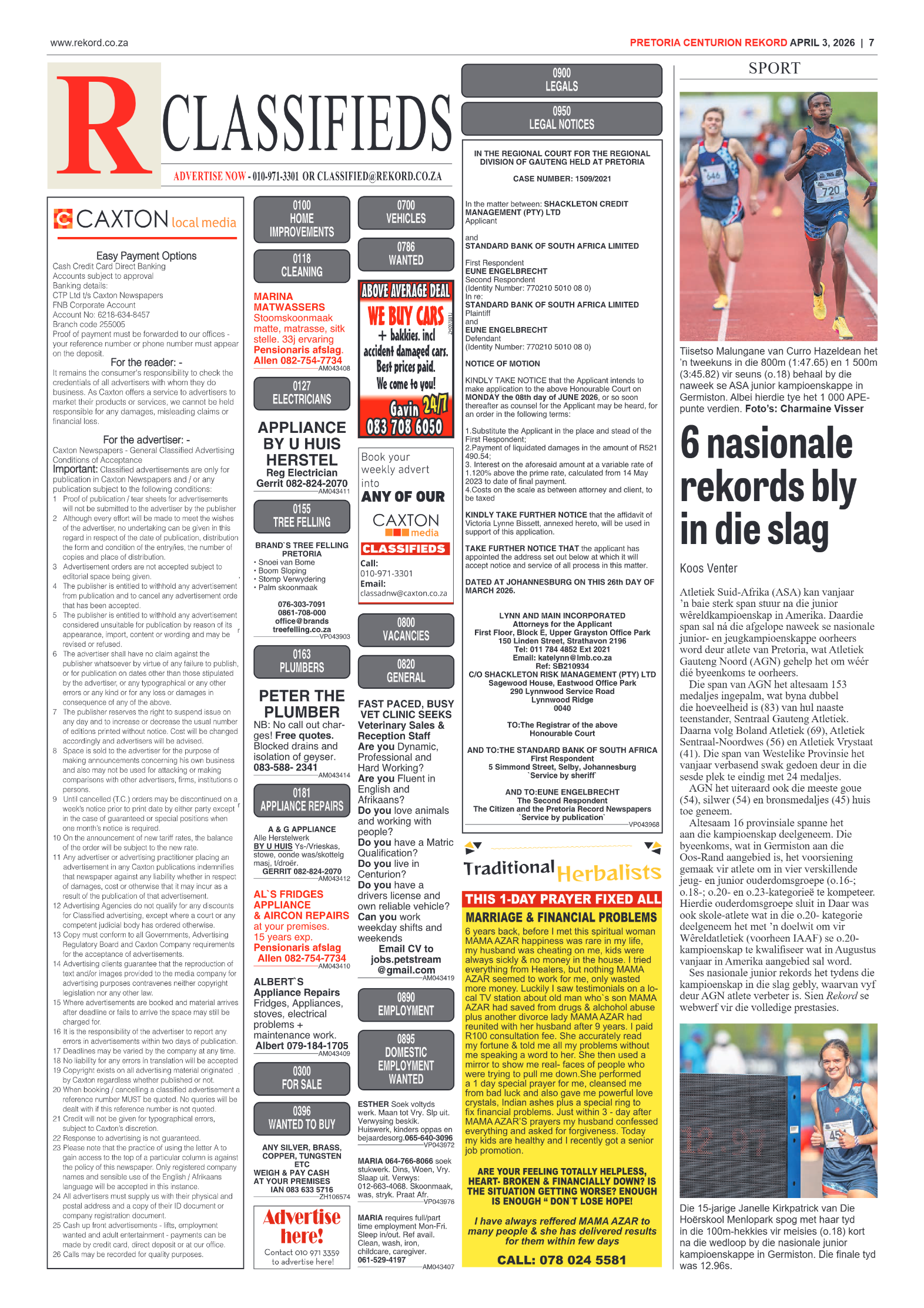 Rekord Centurion 3 April 2026 page 7