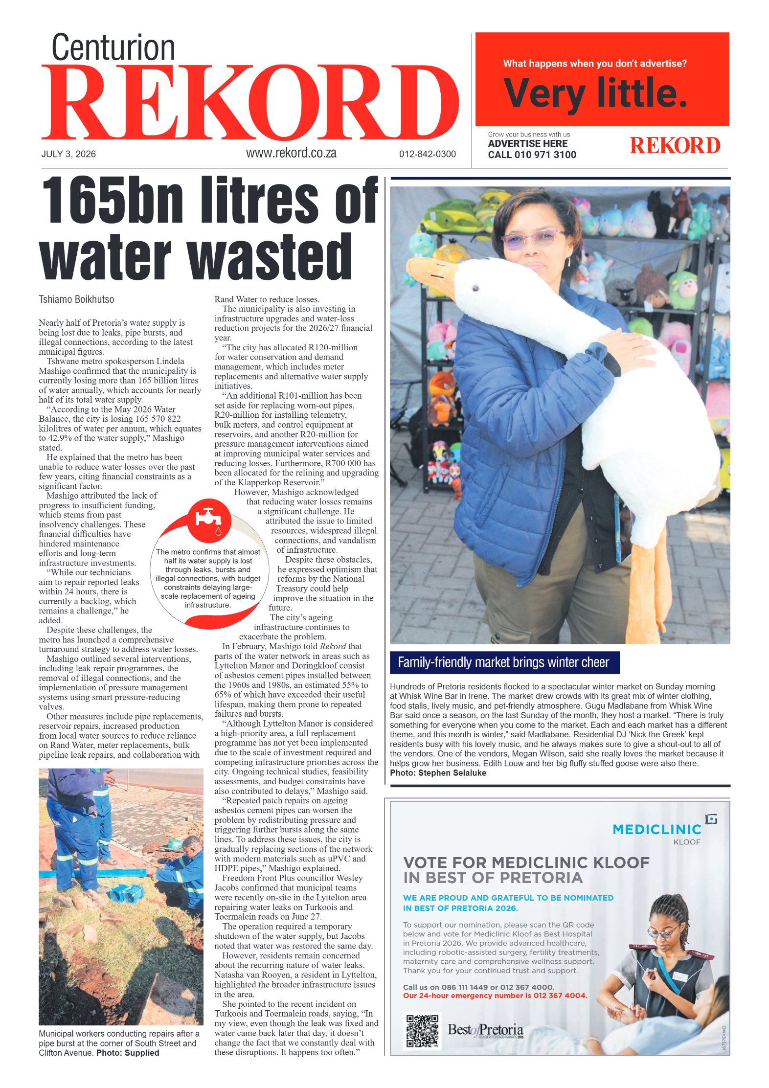 Rekord Centurion 3 July 2026 page 1