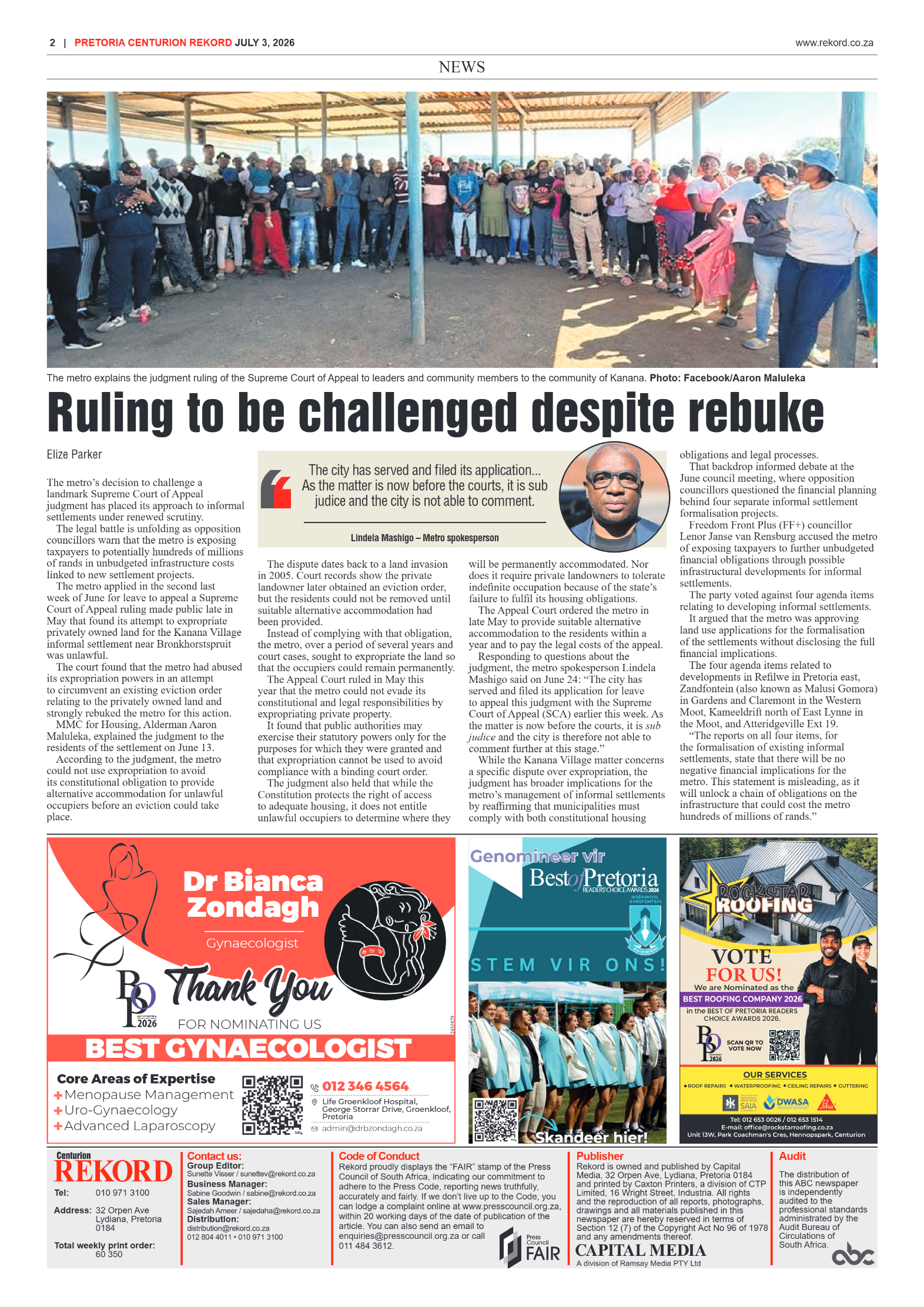 Rekord Centurion 3 July 2026 page 2