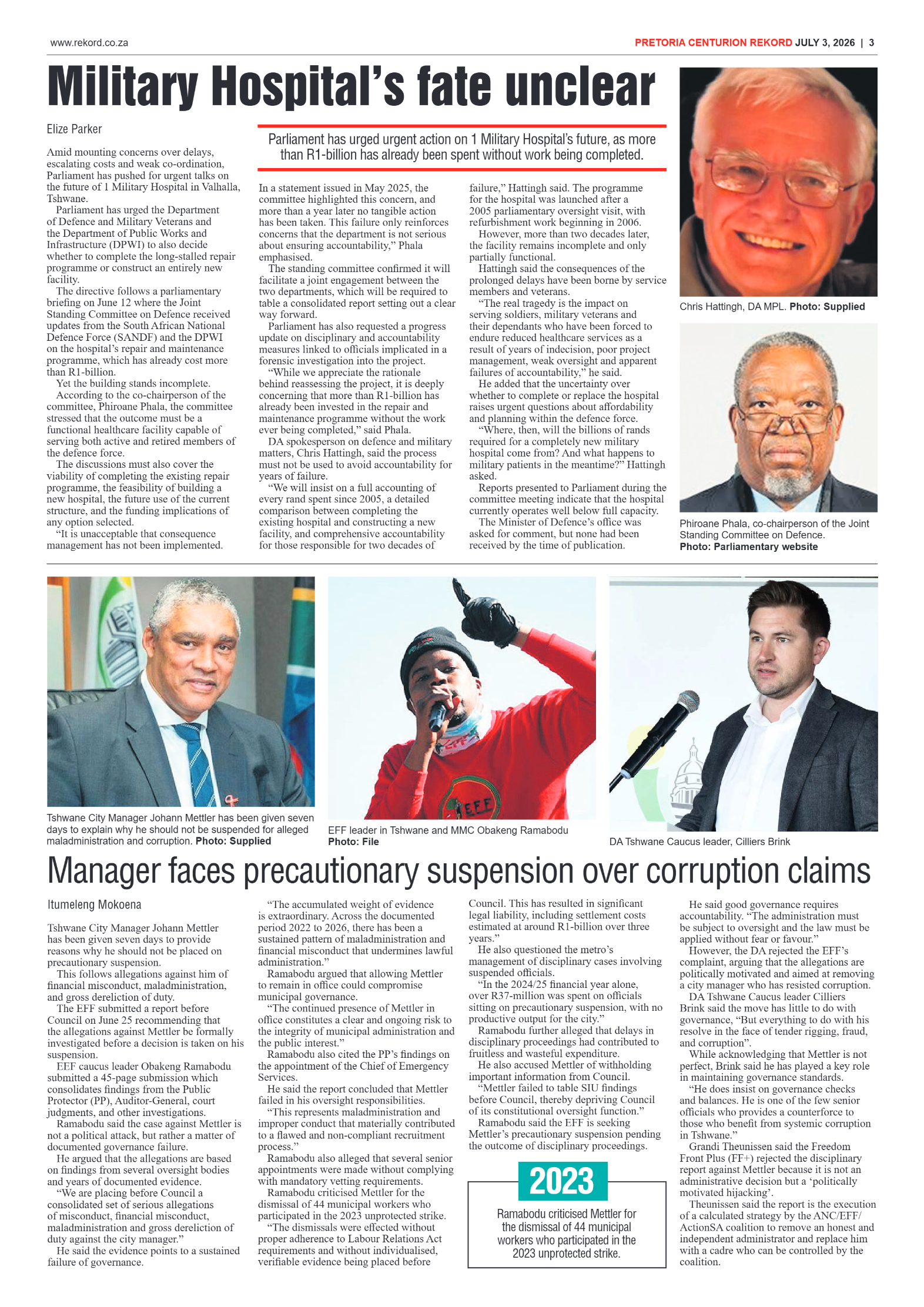 Rekord Centurion 3 July 2026 page 3
