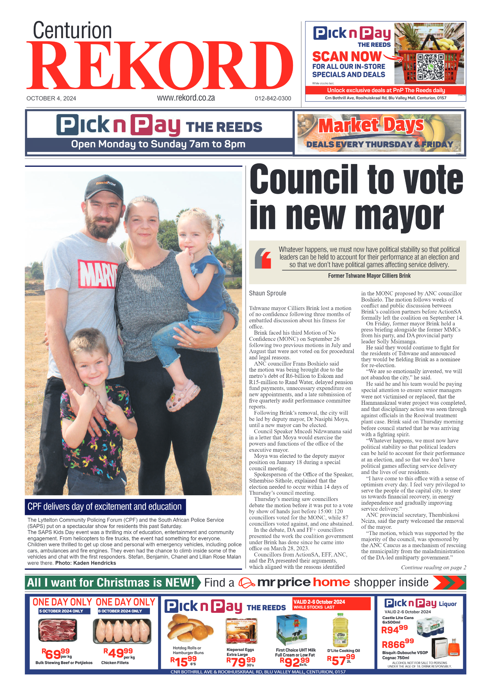 Rekord Centurion 4 October 2024 page 1