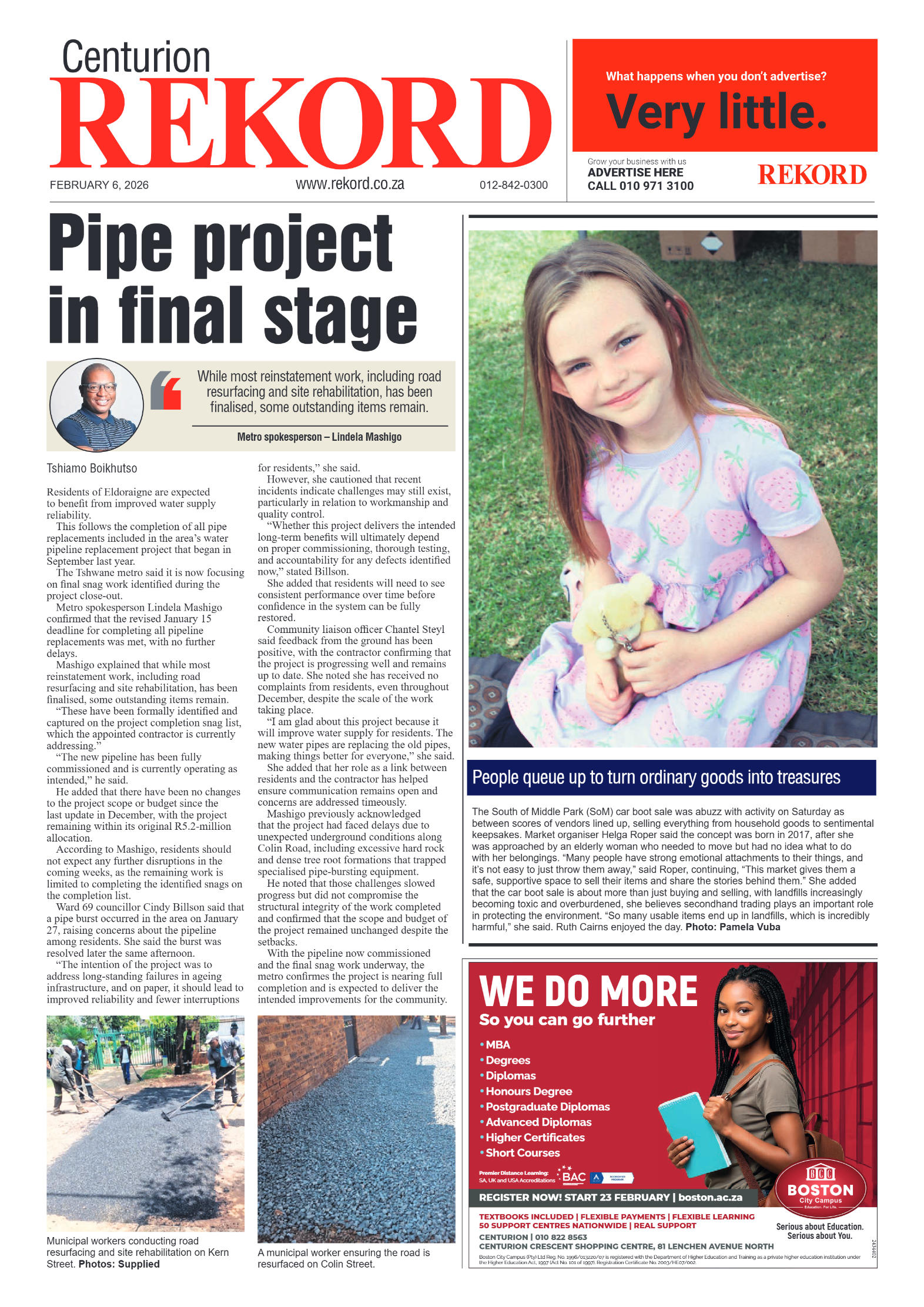 Rekord Centurion 6 February 2026 page 1