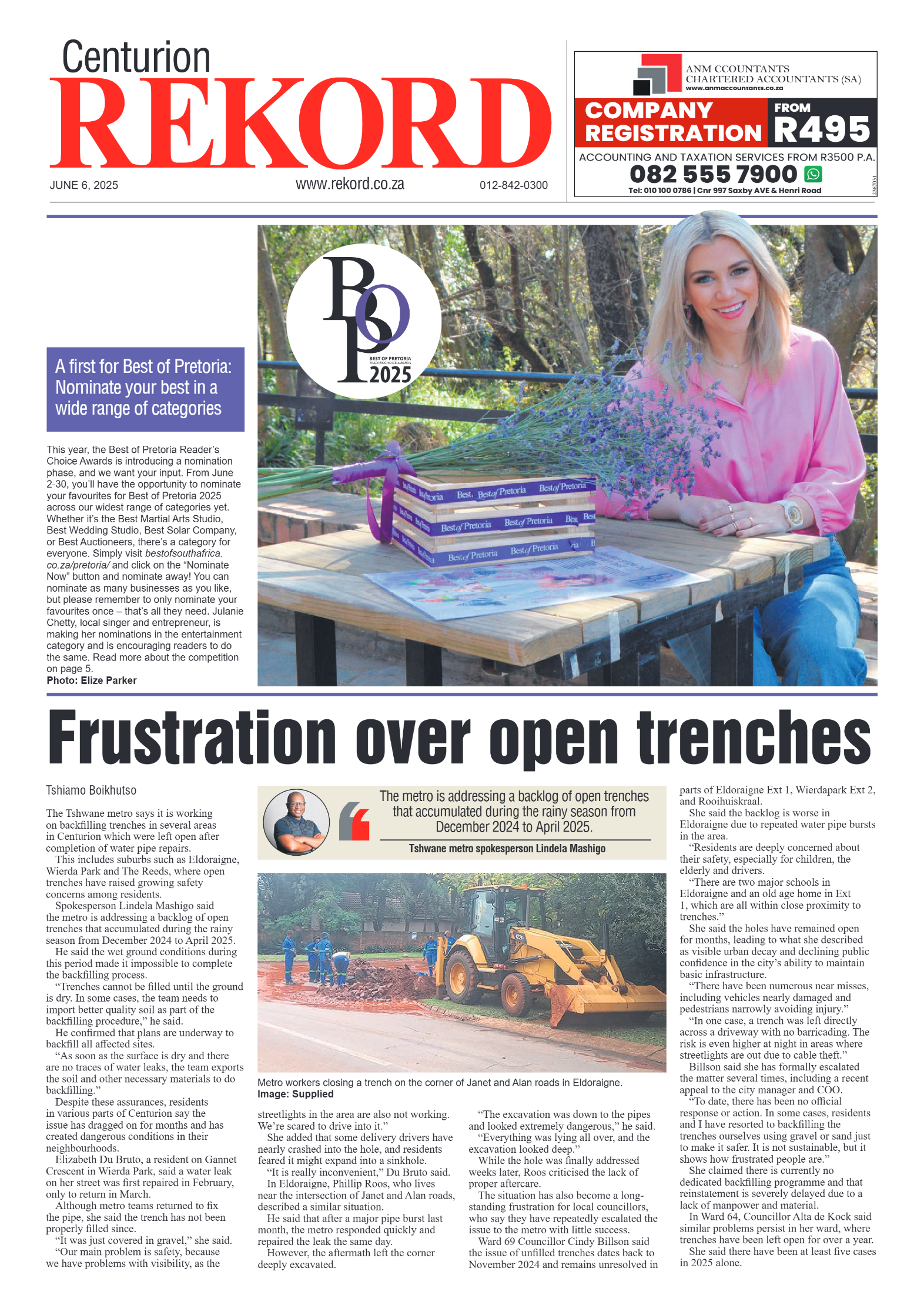 Rekord Centurion 6 June 2025 page 1