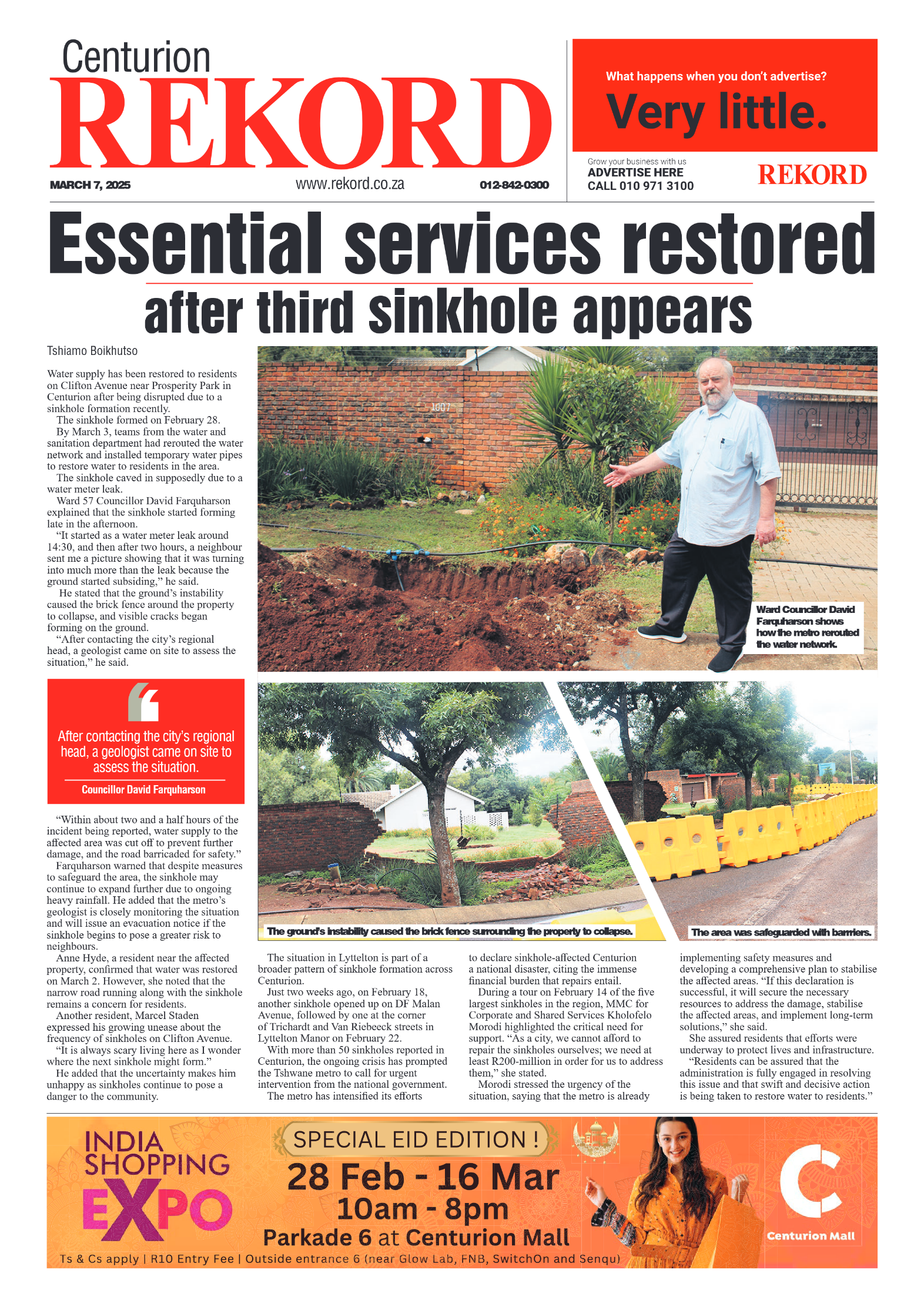 Rekord Centurion 7 March 2025 page 1