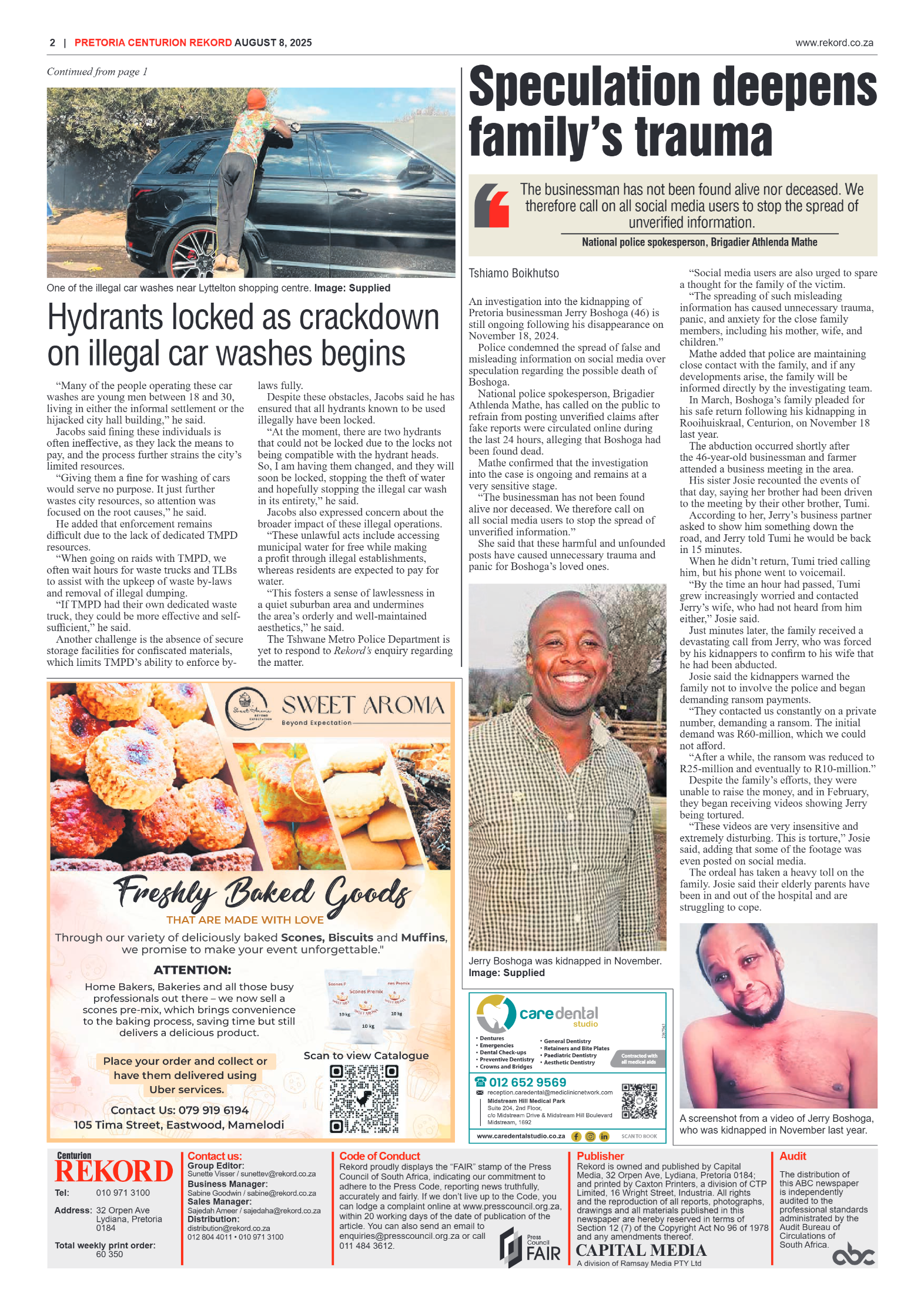 Rekord Centurion 8 August 2025 page 2
