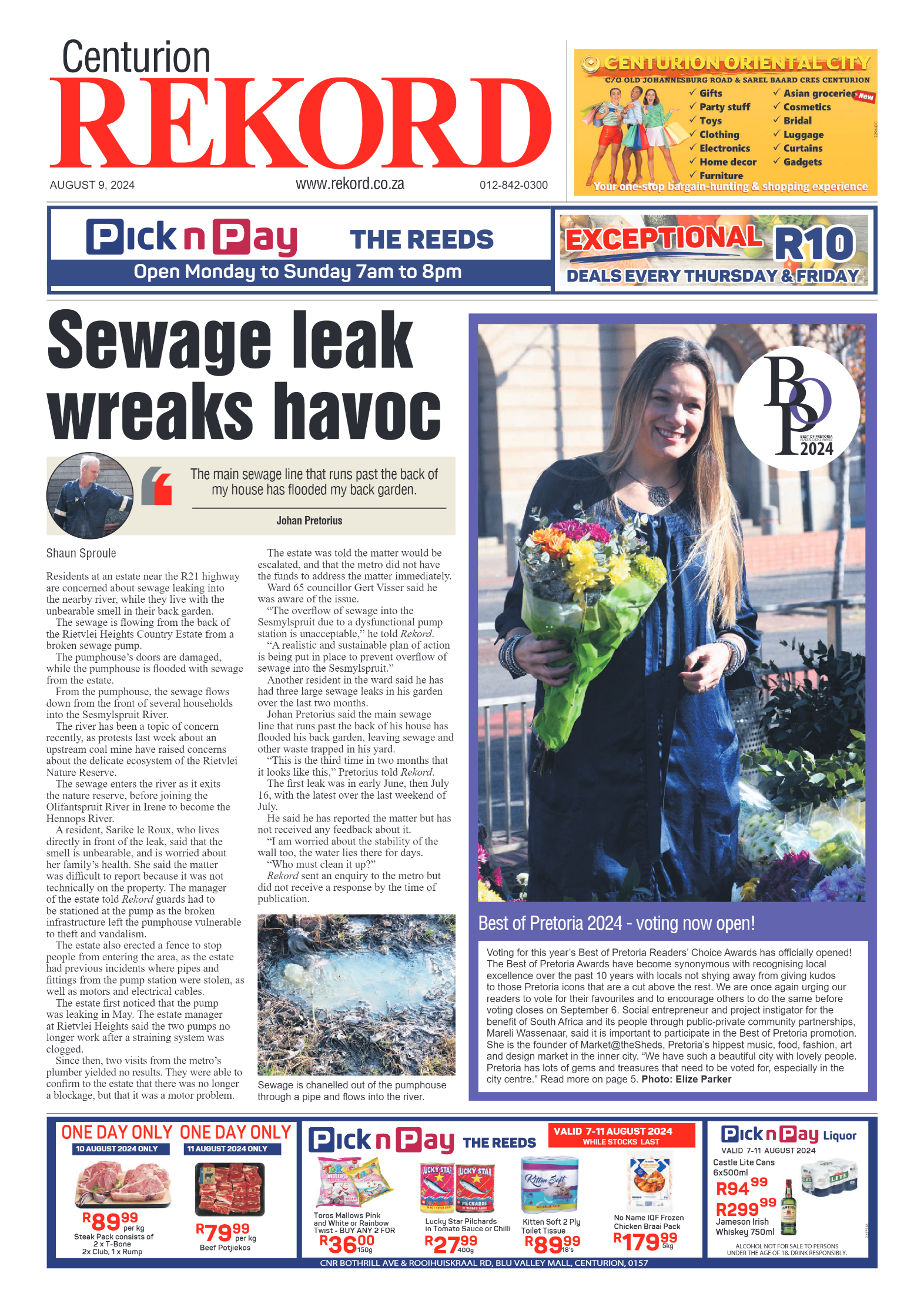 Rekord Centurion 9 August 2024 page 1