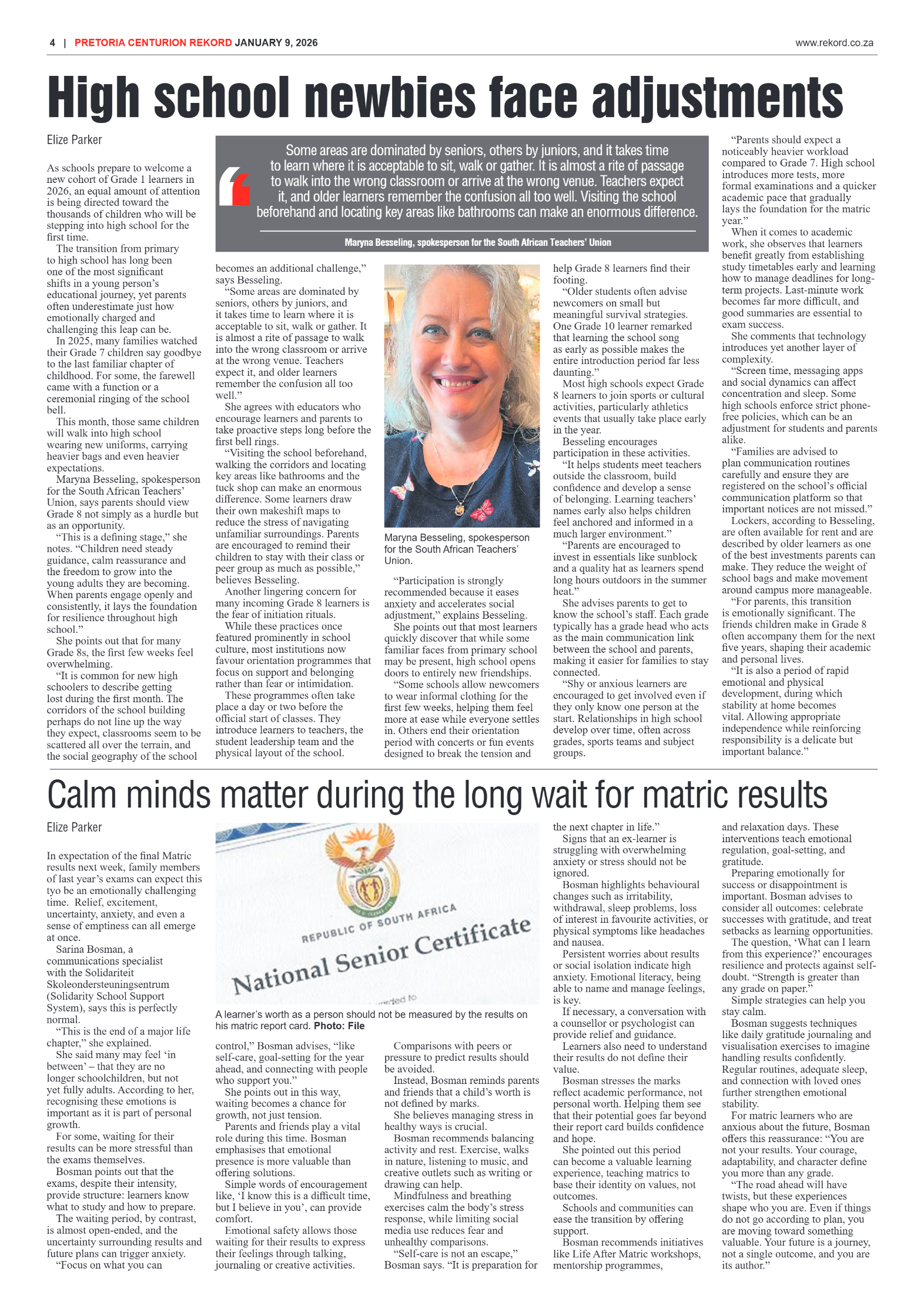 Rekord Centurion 9 January 2026 page 4