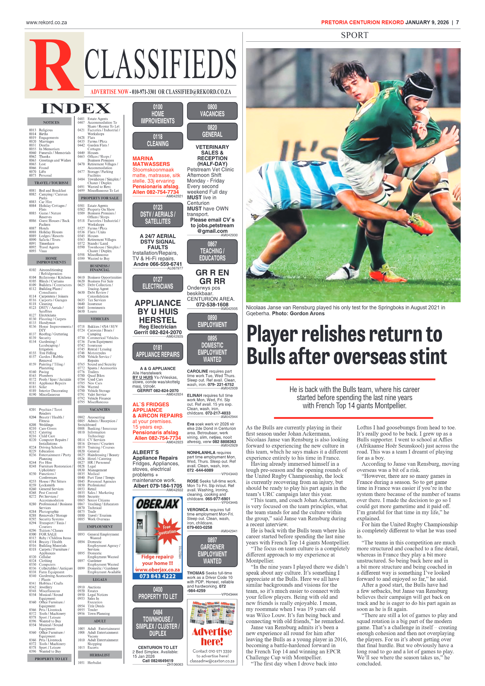 Rekord Centurion 9 January 2026 page 7