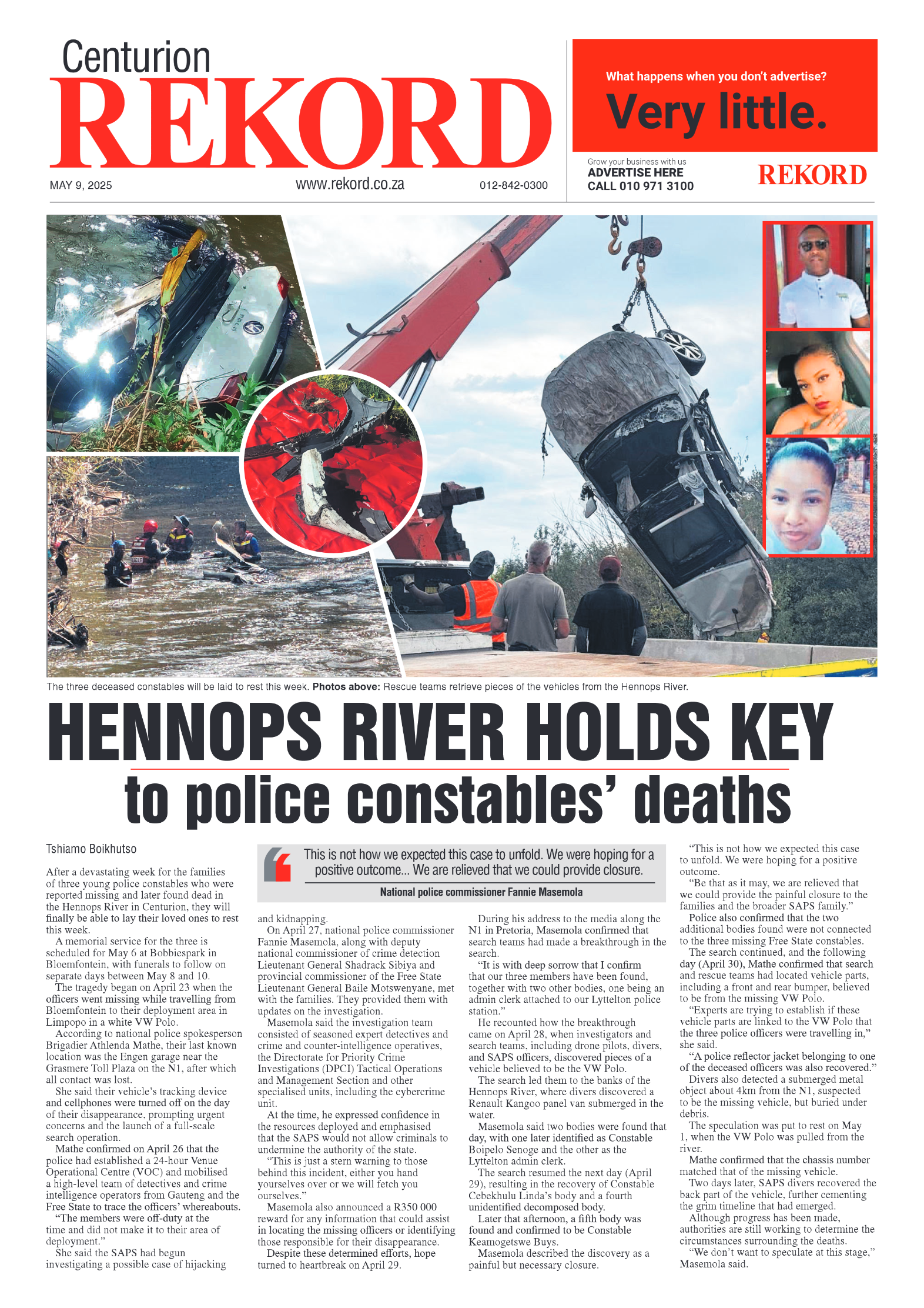 Rekord Centurion 9 May 2025 page 1
