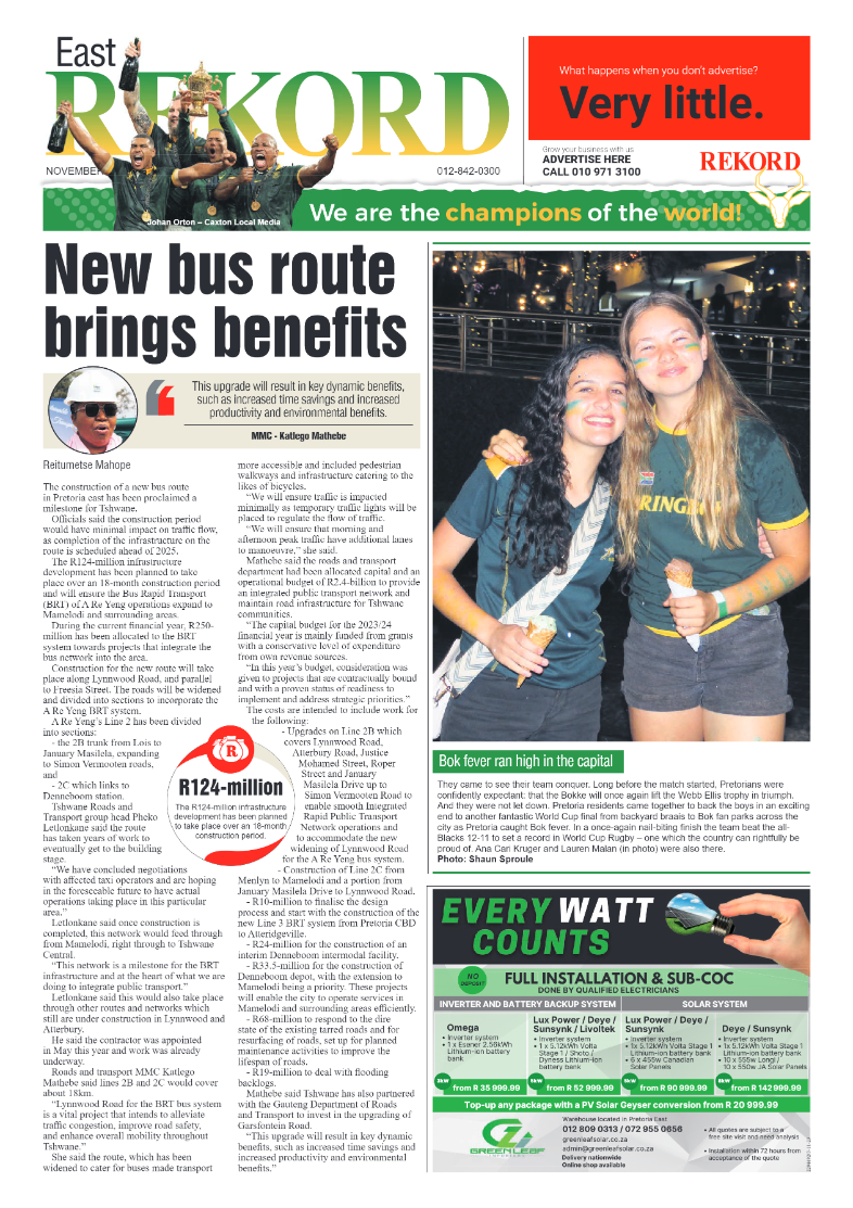 Rekord East 03 November 2023 page 1