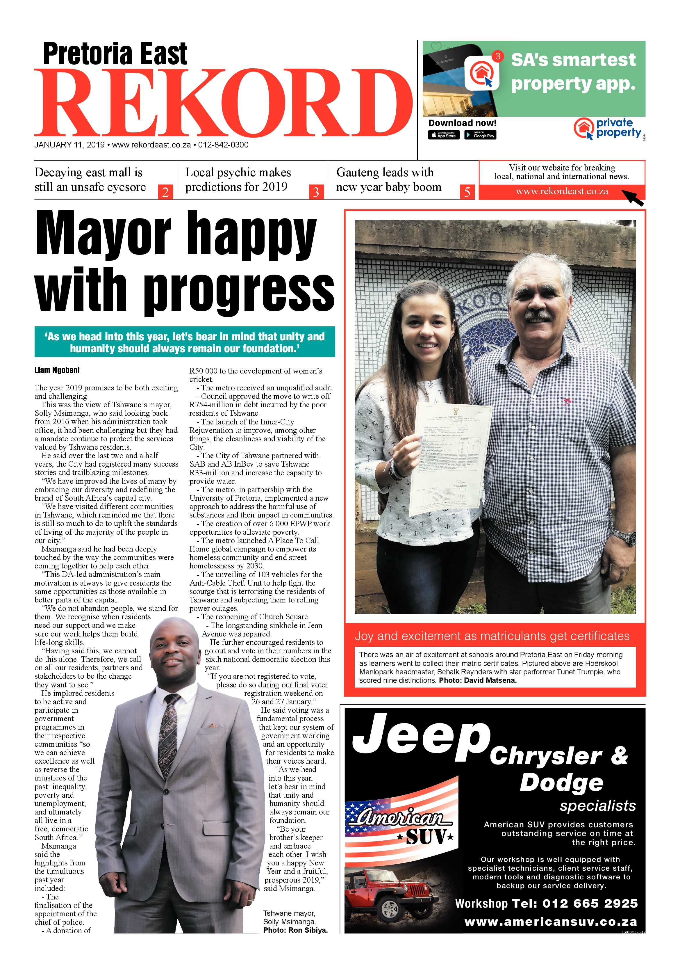 Rekord East 11 January 2019 page 1