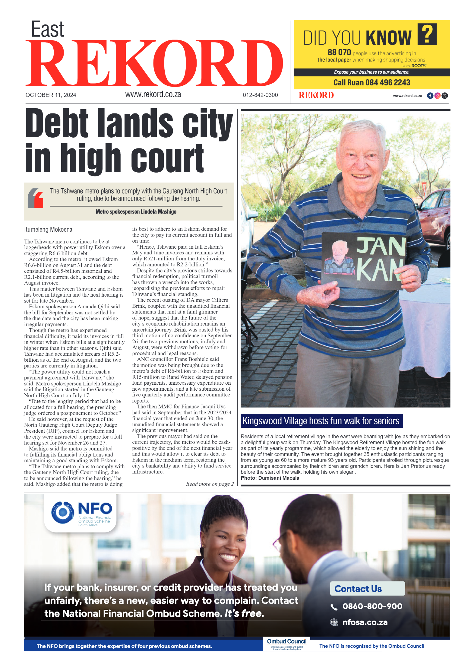 Rekord East 11 October 2024 page 1