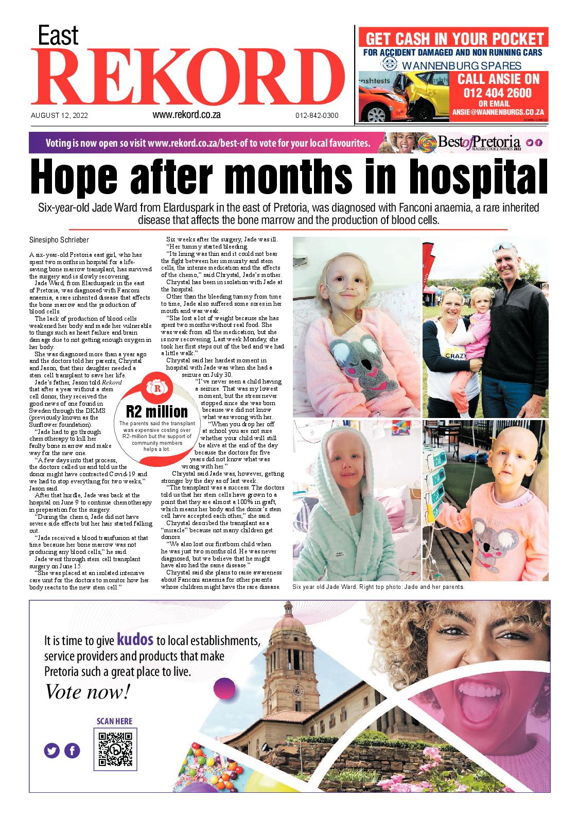 Rekord East 12 August 2022 page 1