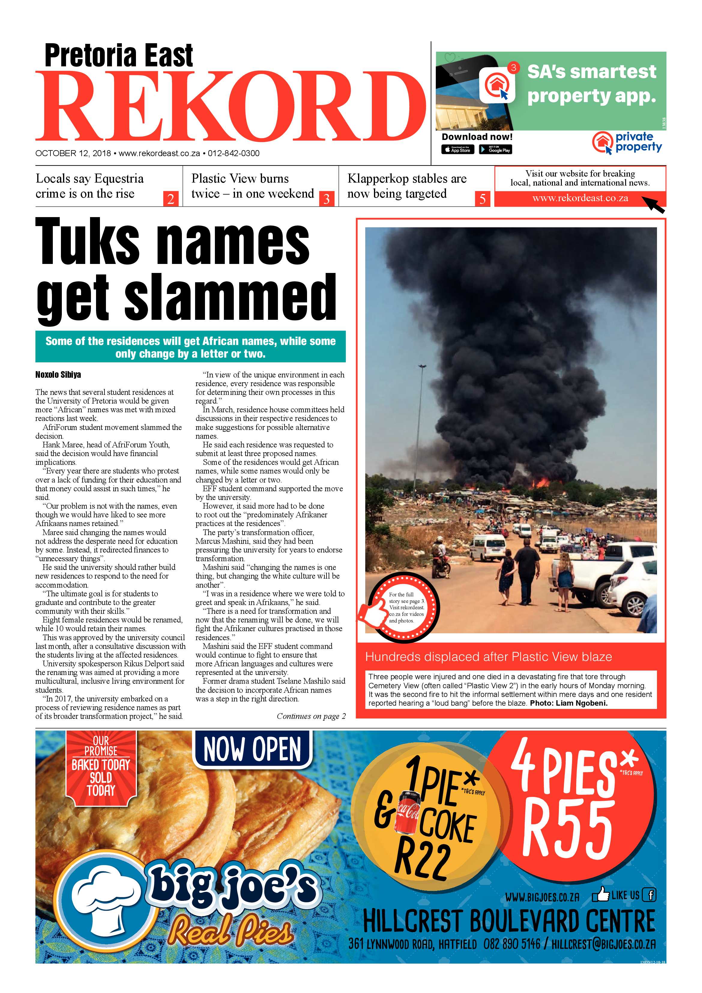 Rekord East 12 October 2018 page 1