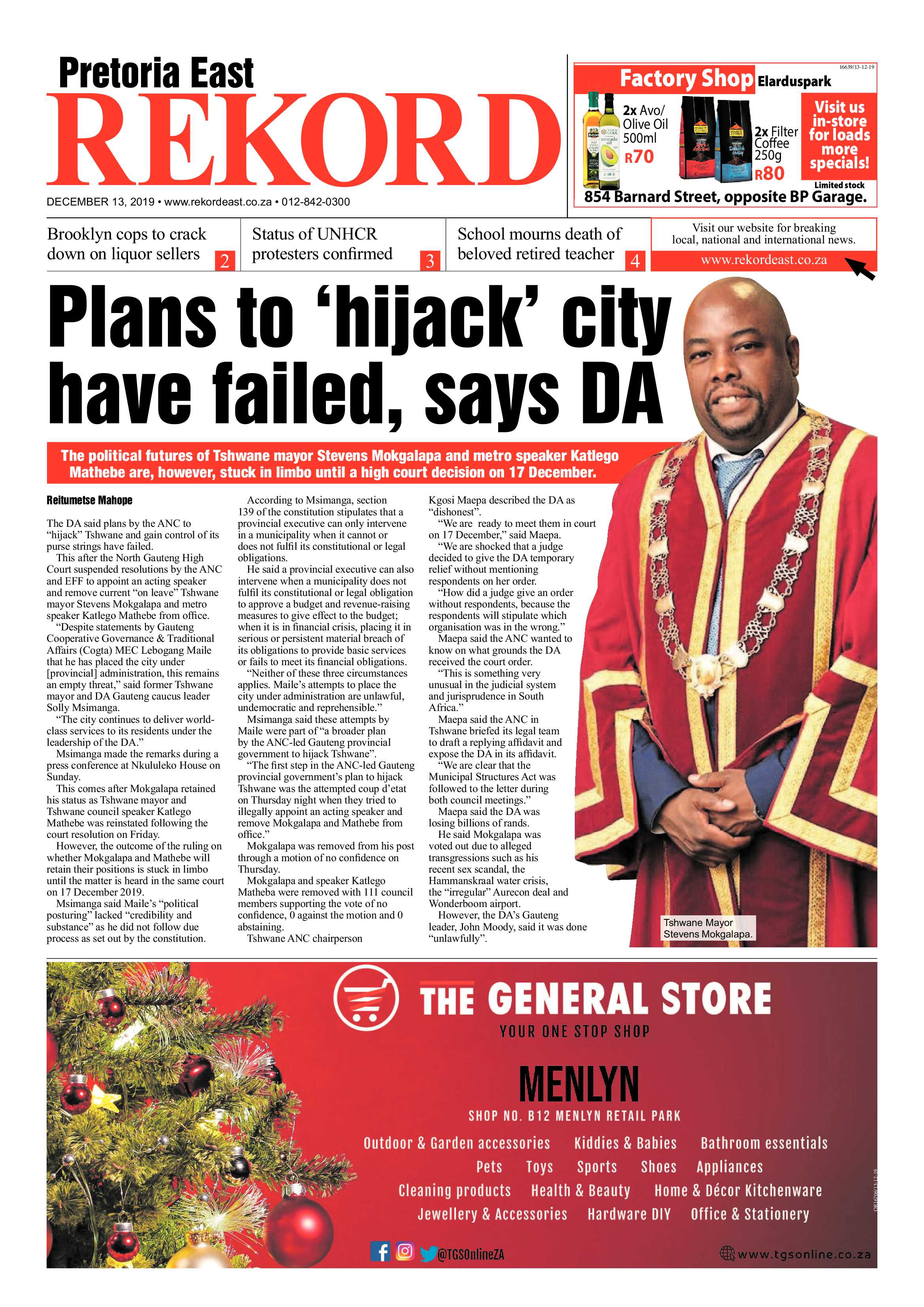 Rekord East 13 December 2019 page 1