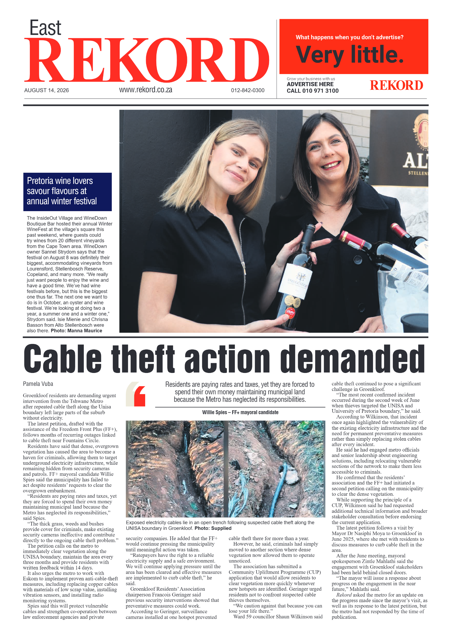 Rekord East 14 August 2026 page 1