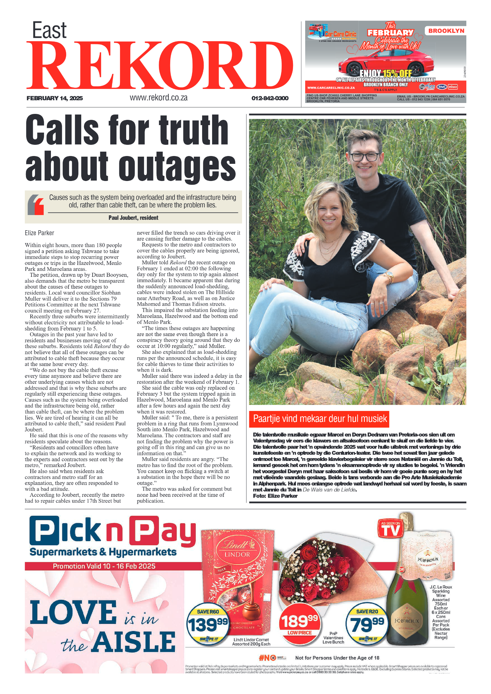Rekord East 14 February 2025 page 1