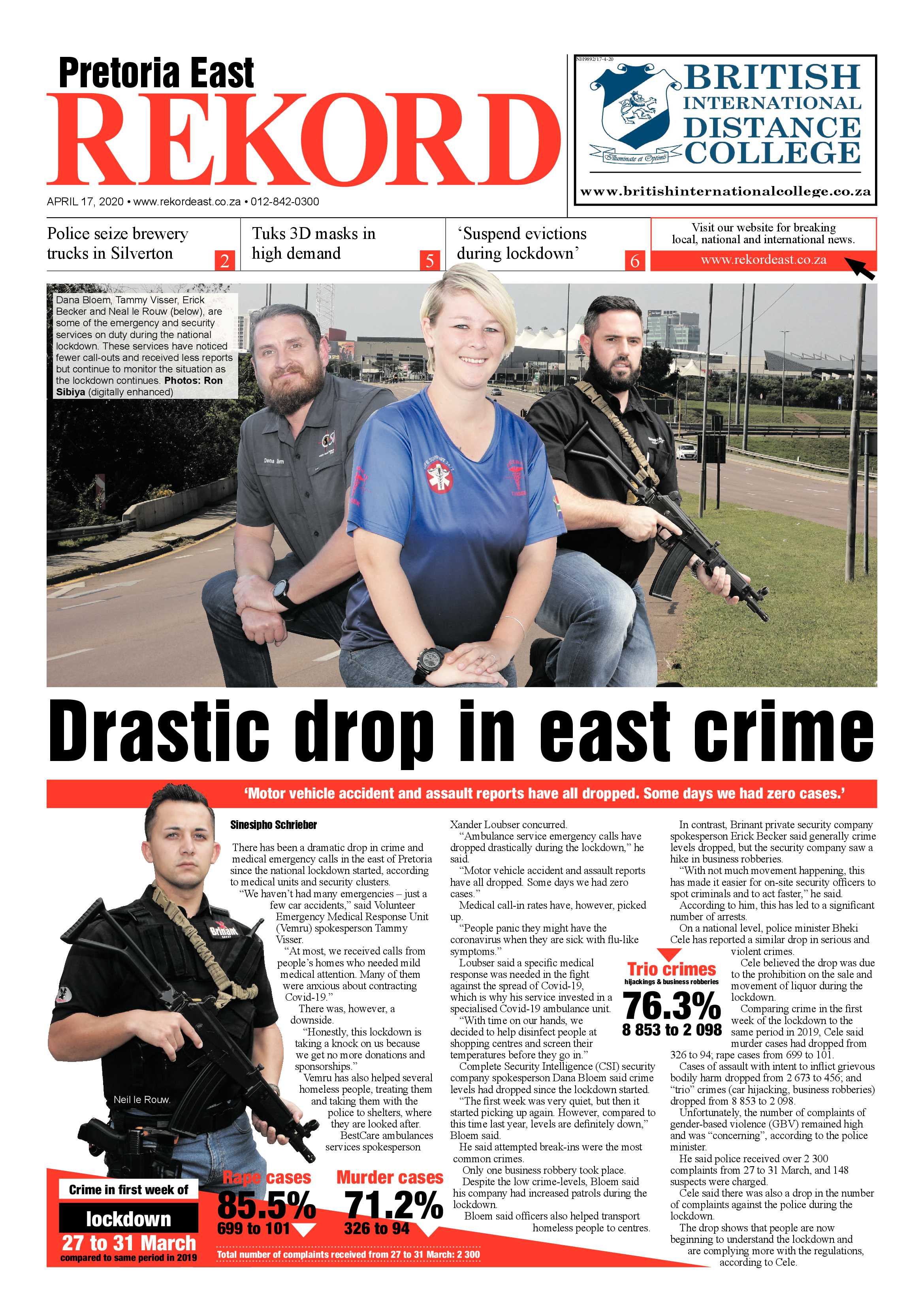 Rekord East 17 April 2020 page 1