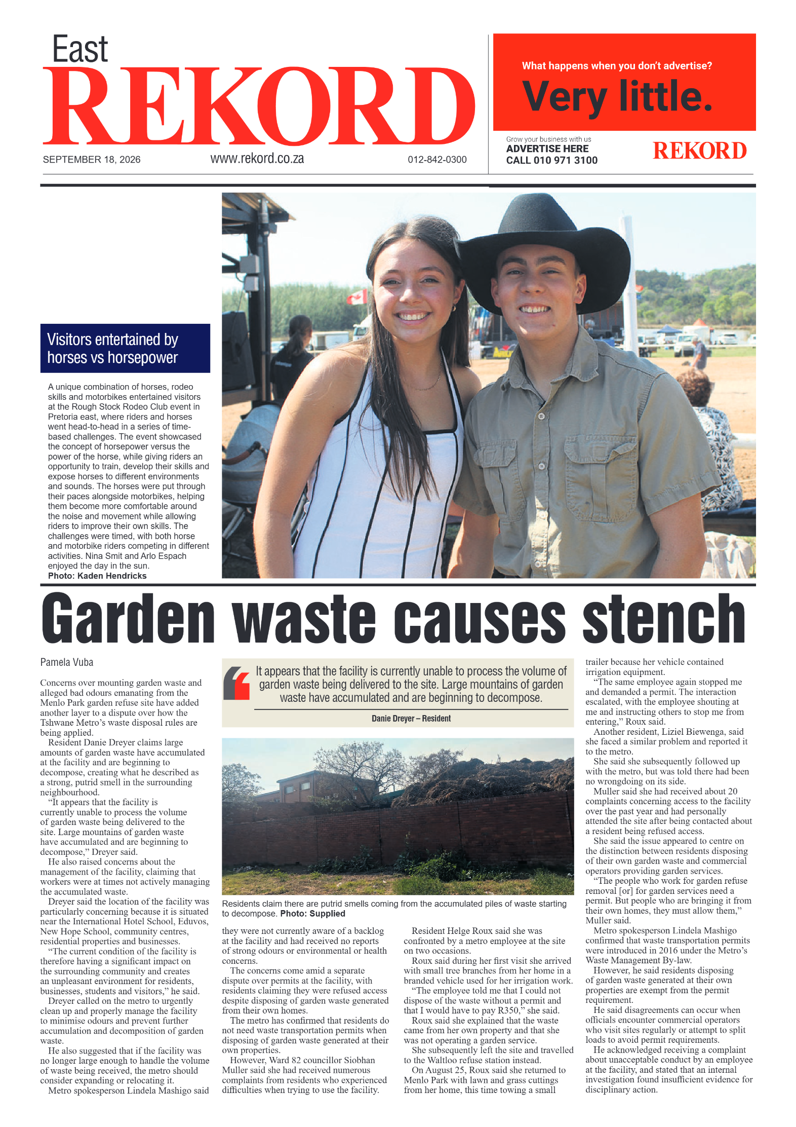 Rekord East 18 September 2026 page 1