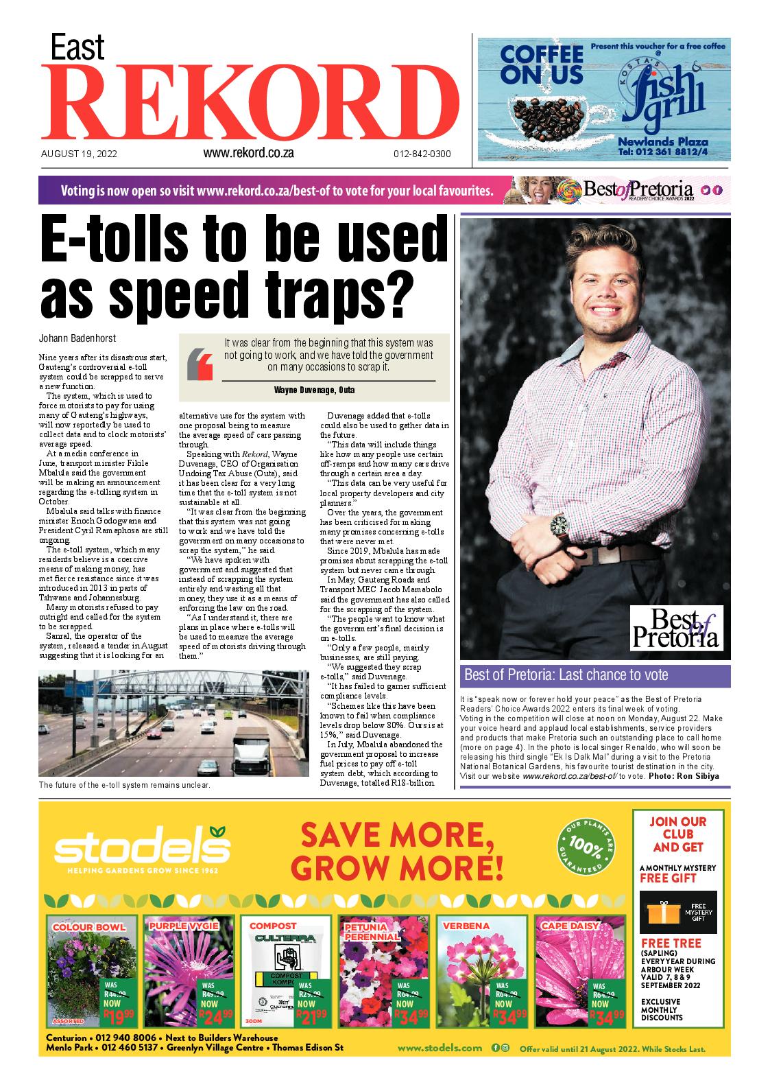 Rekord East 19 August 2022 page 1