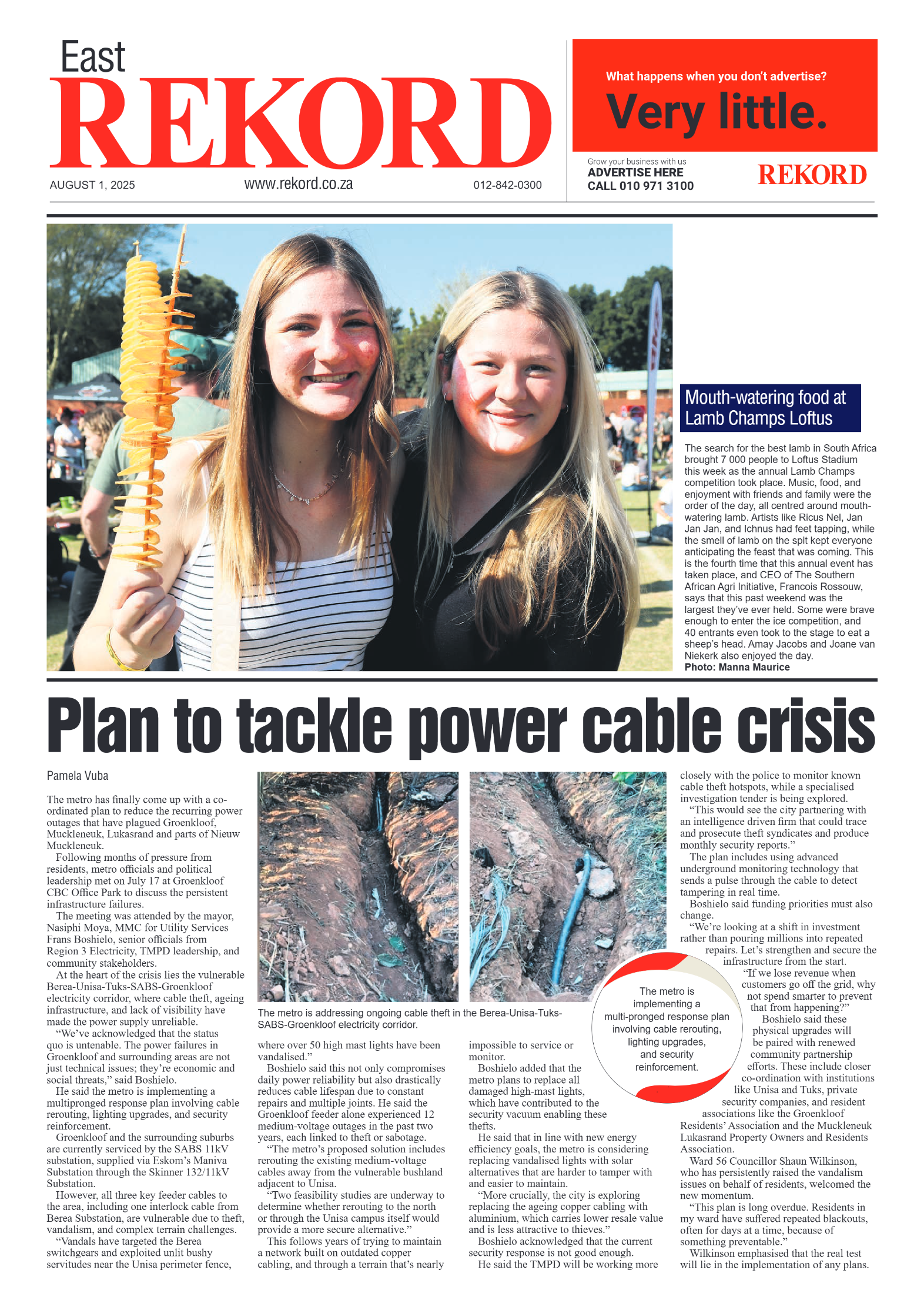 Rekord East 1 August 2025 page 1