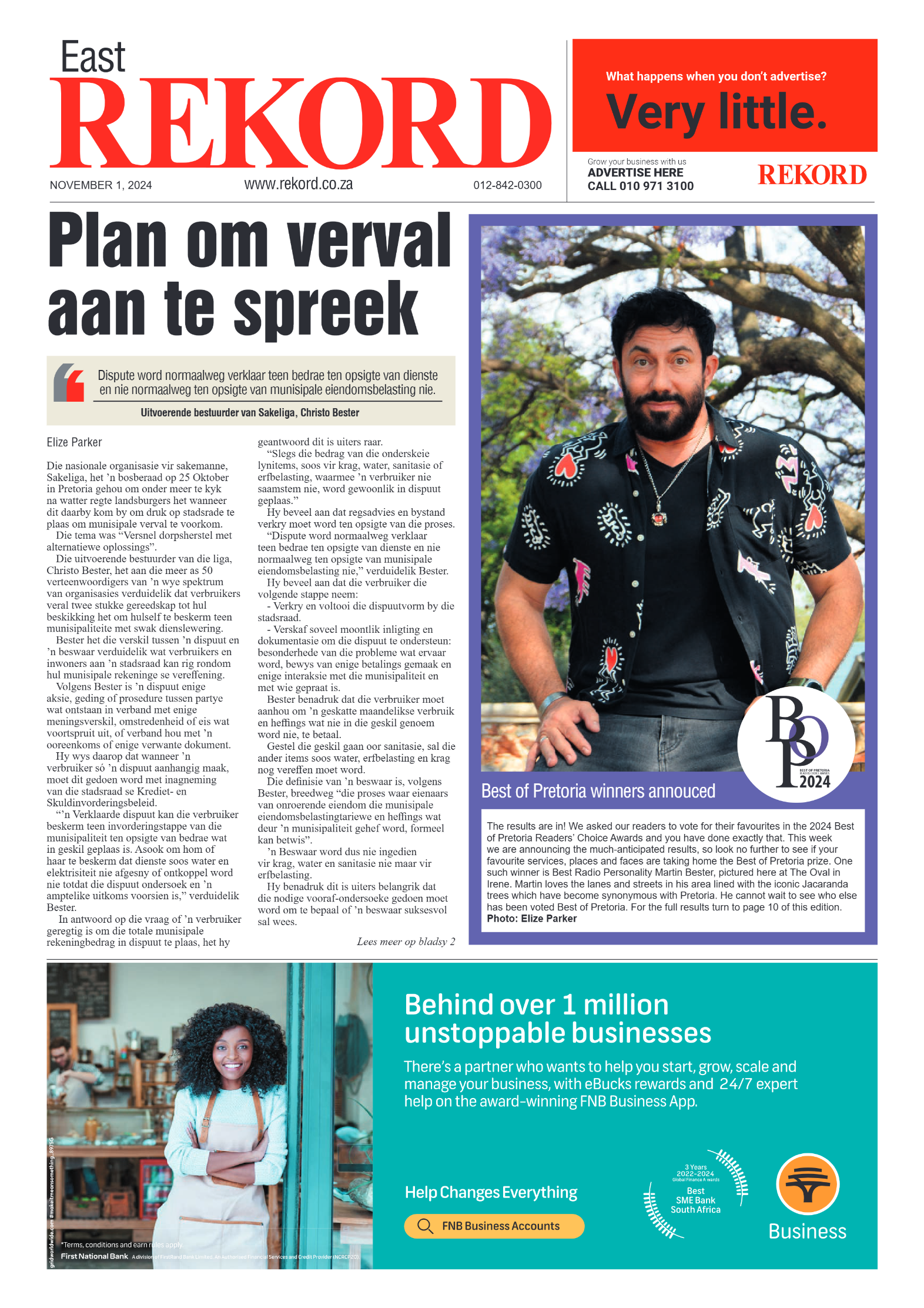 Rekord East 1 November 2024 page 1