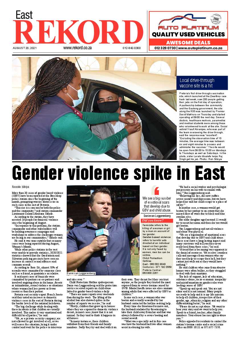 Rekord East 20 August 2021 page 1