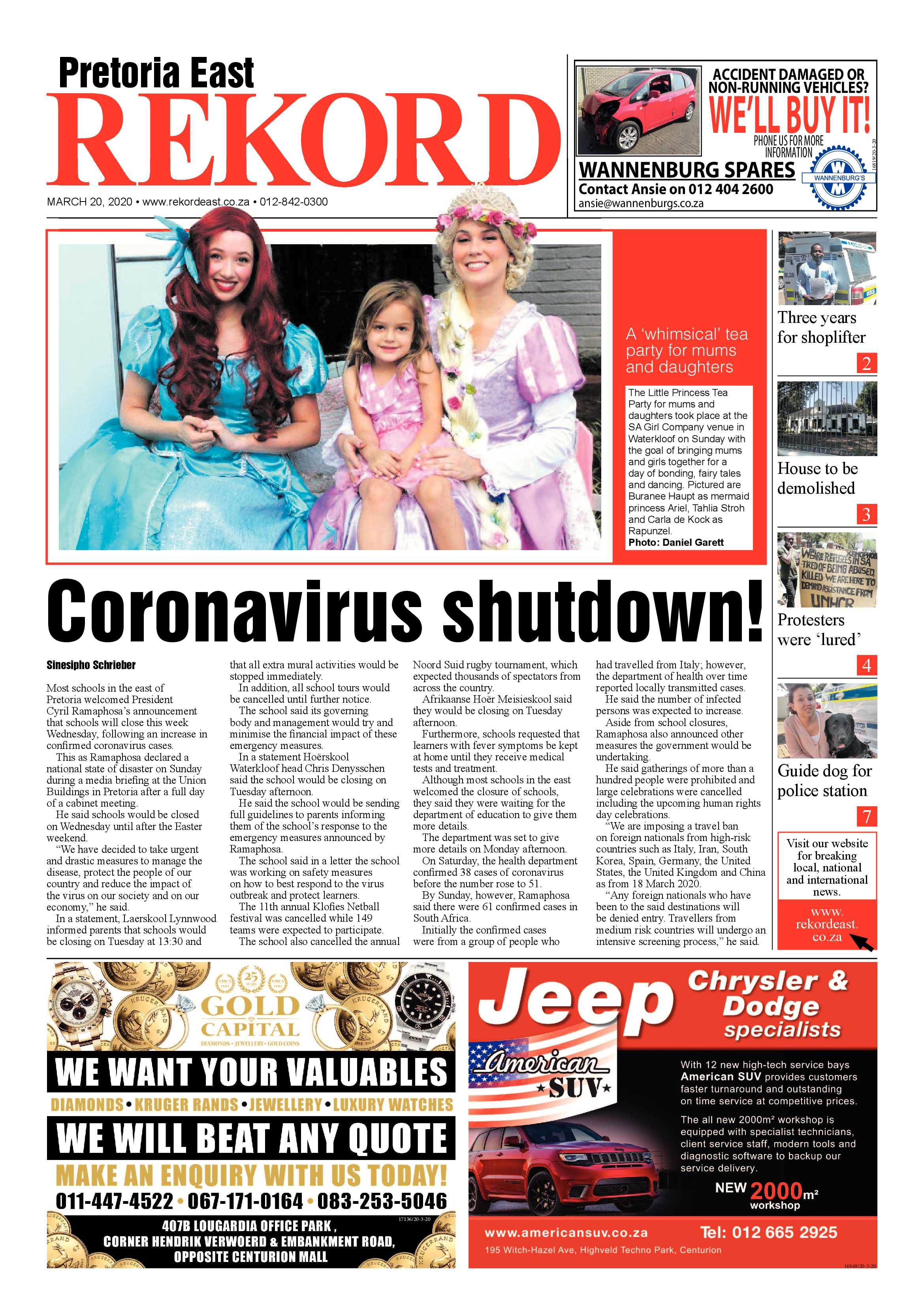 Rekord East 20 March 2020 page 1
