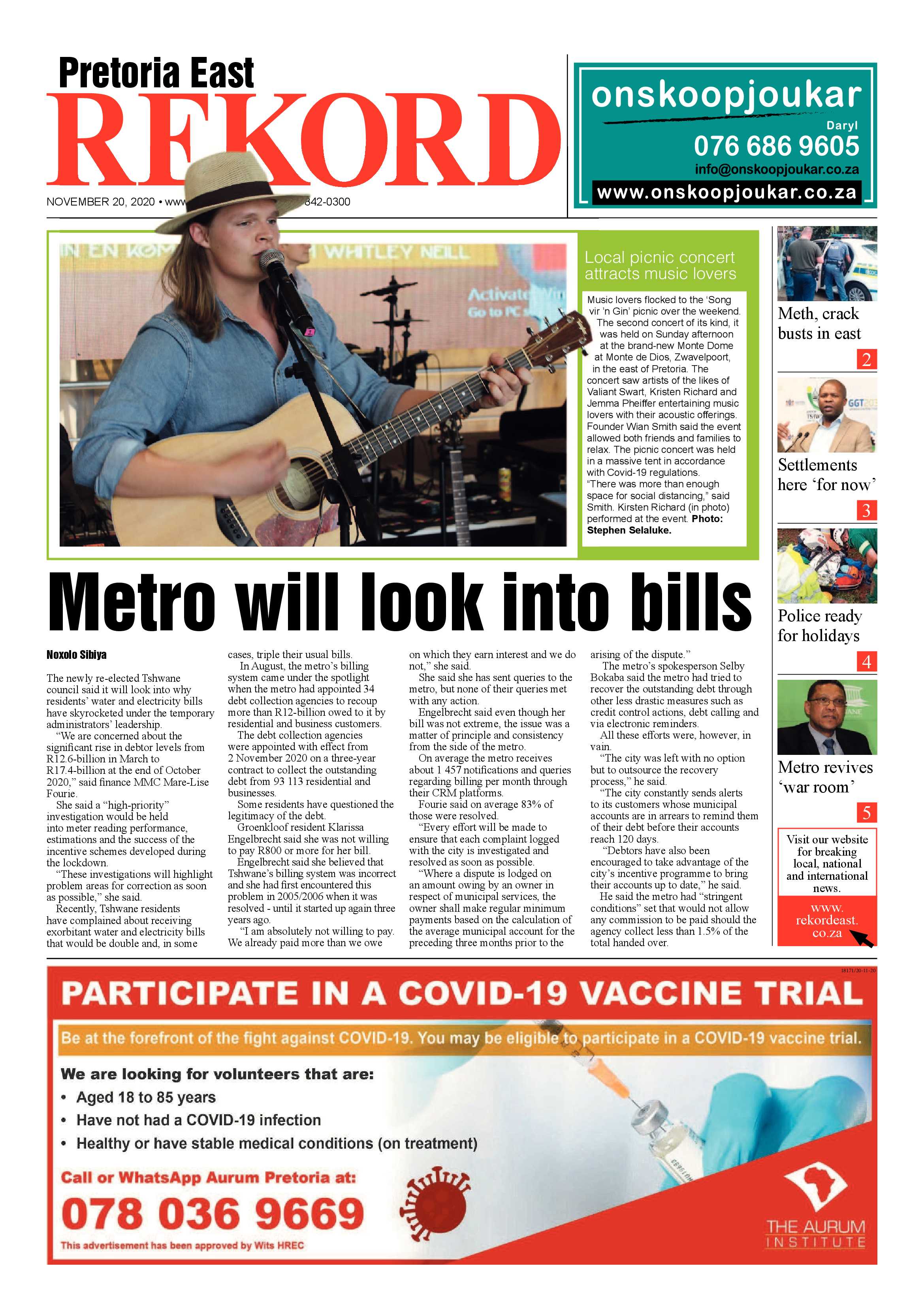 Rekord East 20 November 2020 page 1
