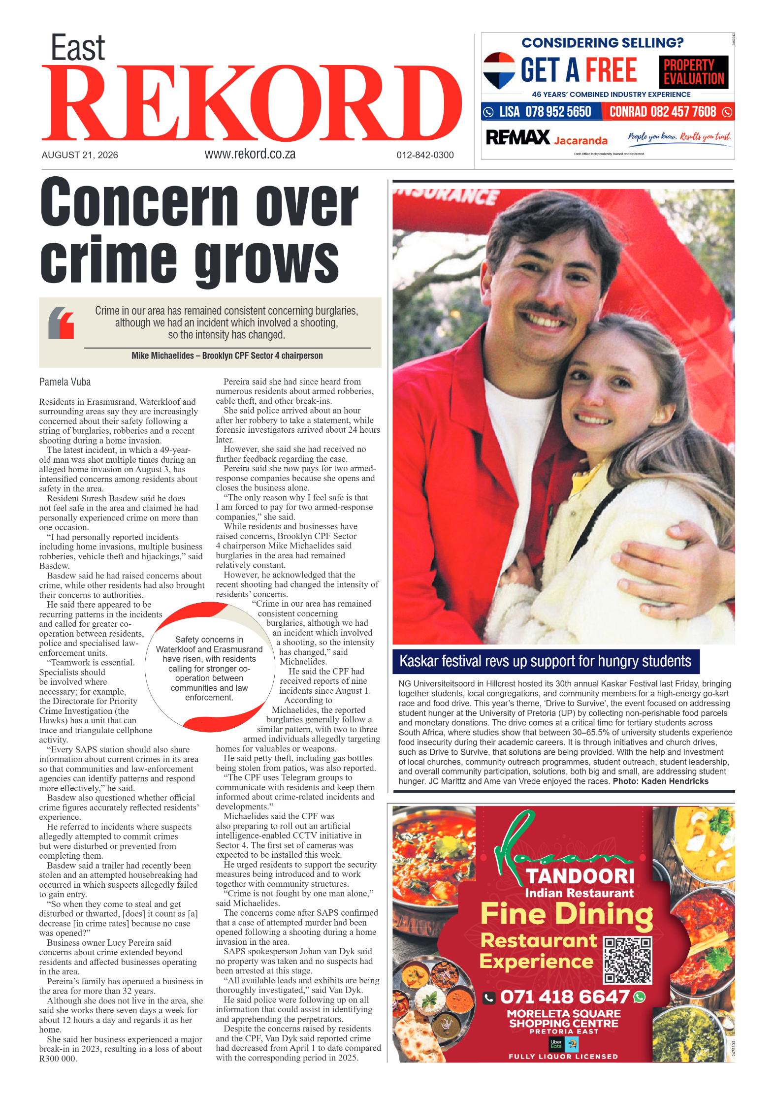 Rekord East 21 August 2026 page 1