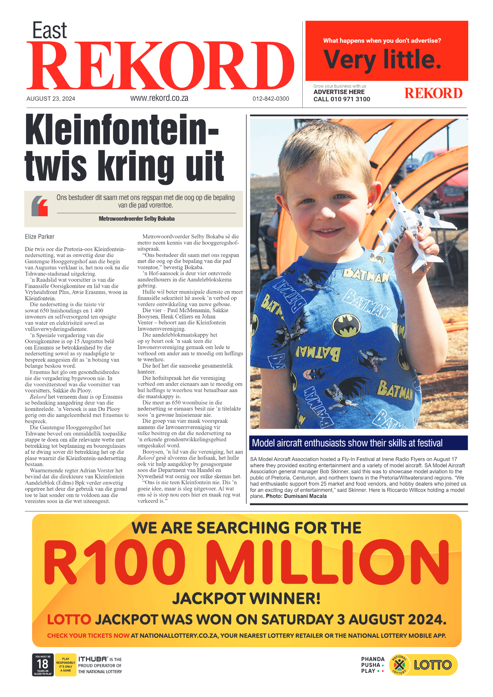 Rekord East 23 August 2024 page 1